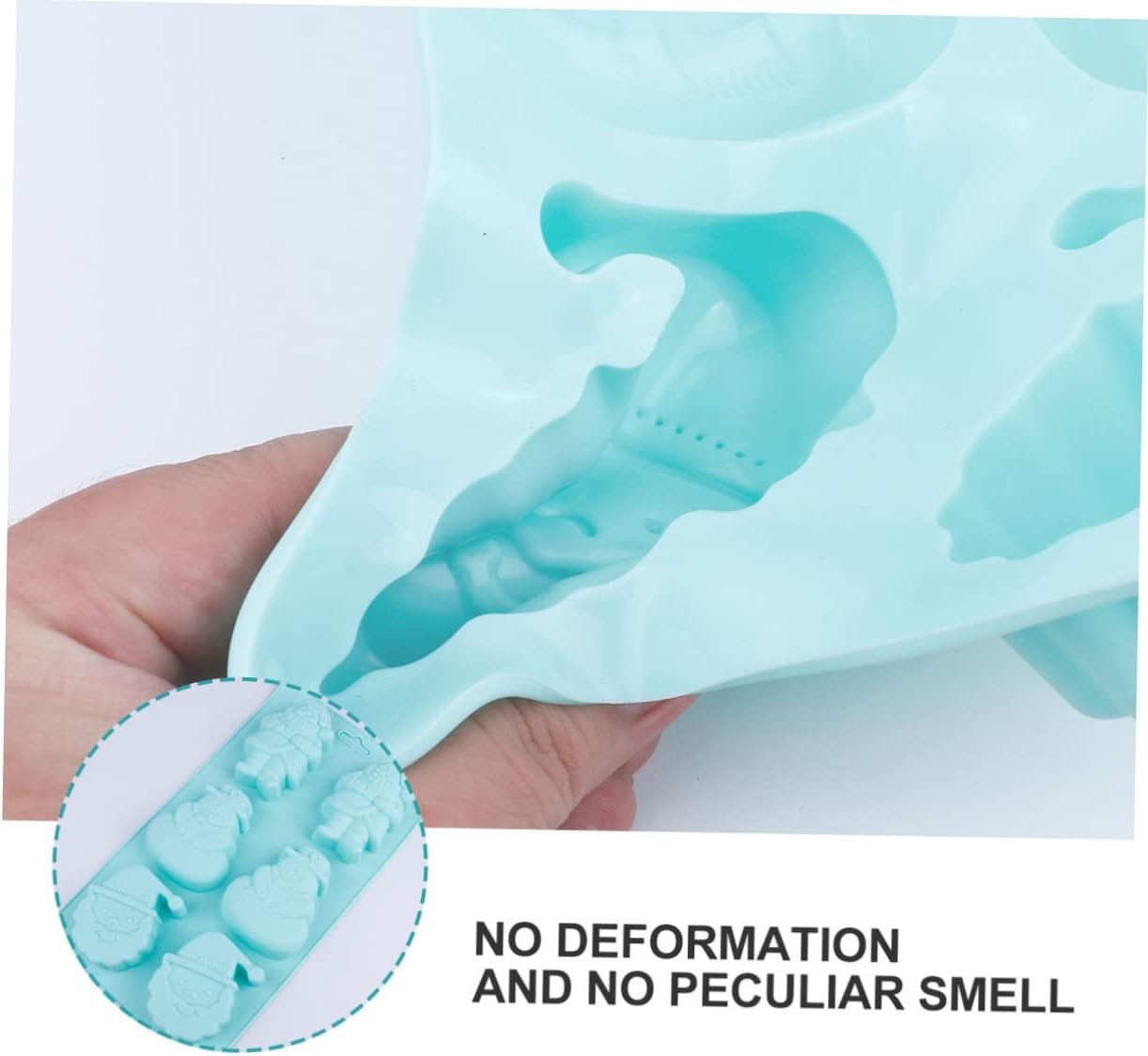 Amosfun 6Grids Christmas Cake Mold Silicone DIY Baking Mold for Christmas Biscuits and Cakes for Treats and Holiday Baking Snowman and Old Man Designs