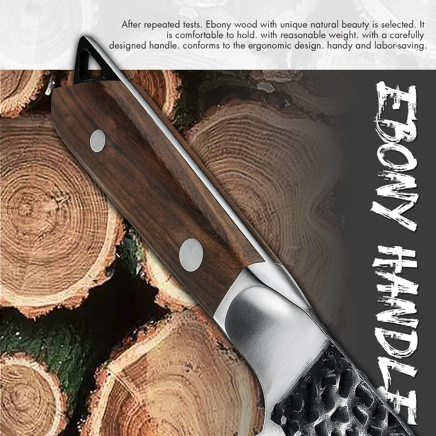 [Full Tang]Butcher Knife Handmade Forged Kitchen Chef Knife Grandsharp Pro Razor Sharp Serbian Clad Steel Meat Vegetable Chopping Cutting Cleaver with Leather Knife Sheath image number 4