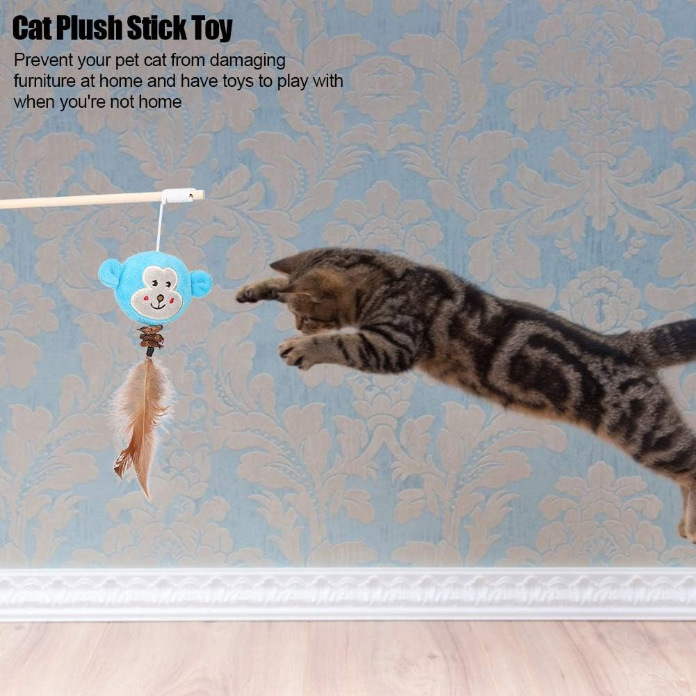 EVTSCAN 3PCS Interactive Cat Feather Toys, Cat Chase Toy, for Indoor Cats Play Chase Exercise Pet Supplies, Kitten Mental Exercise Kitten Toys image number 4