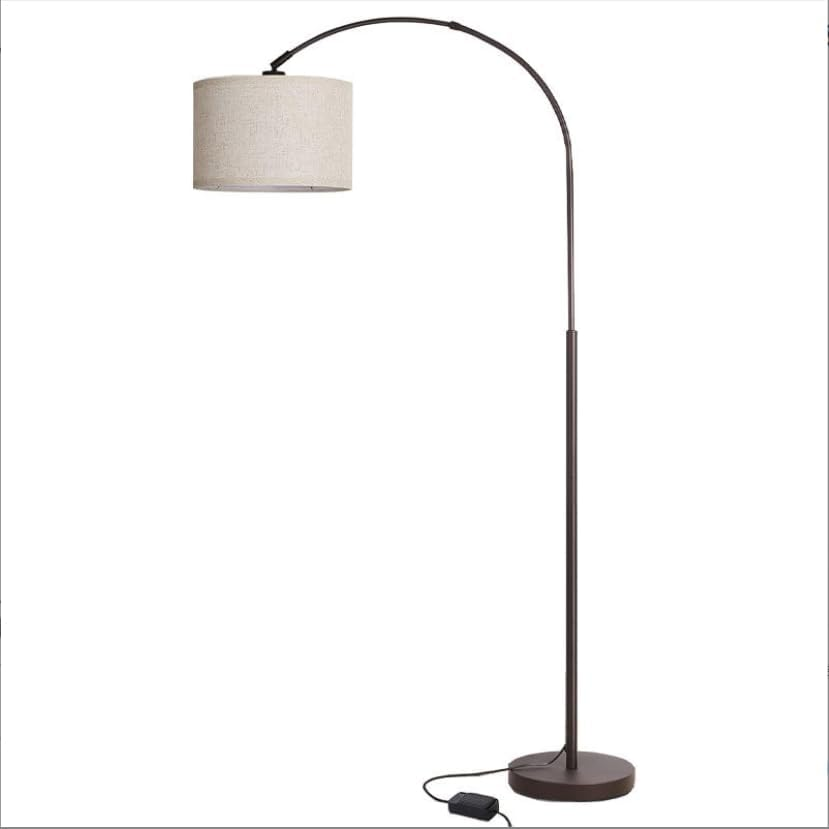 Arc Floor Lamp,75&Prime;Height Tall Lamp,Modern Floor Lamp with Stepless Dimmable Bulb,For Living Room with Hanging Drum Shade and Weighted Base.Mid Century Standing Lamp for Bedroom image number 5