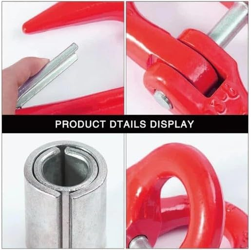 LEDON 2Pack Heavy Duty Caravan Safety Chain Hooks - 8Mm Hammerlock & 10Mm Eye Sling Hook, Zinc Plated for Trailer, Boat, Towing & Recovery