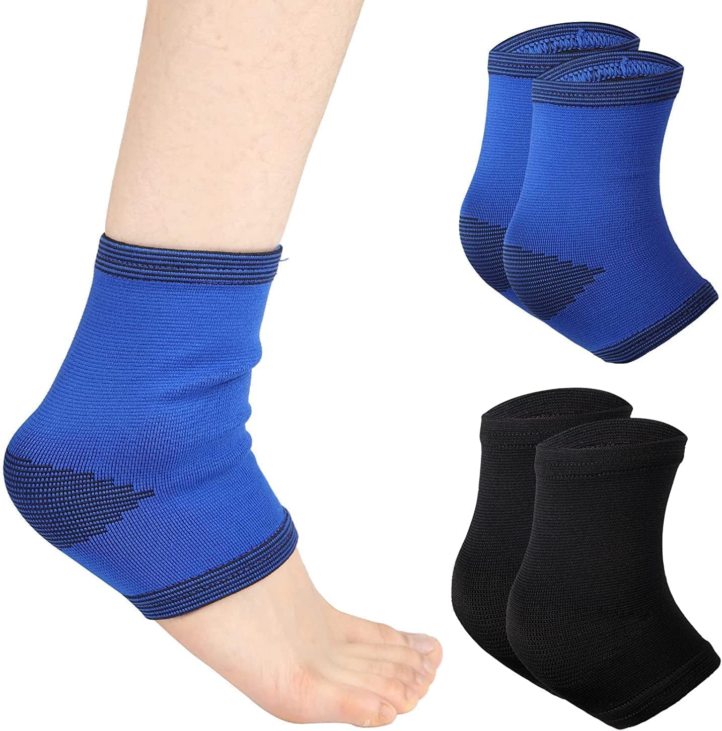 Kids Ankle Compression Socks Elastic Ankle Compression Sleeve Sports Ankle Support Brace for 5-12 Years Boys and Girls,2 Pairs Kids Ankle Brace image number 1