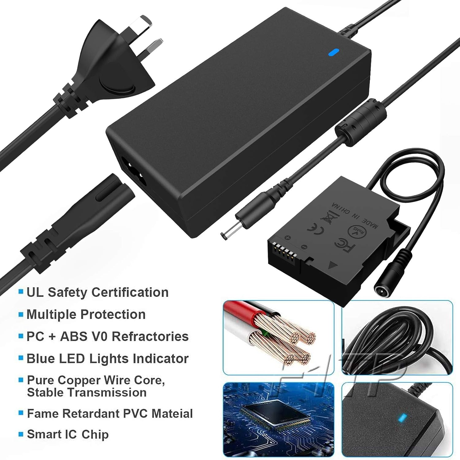 F1TP EH-5 EP-5A AC Power Supply Connector (Replace Nikon En-El14/En-El14A Dummy Battery for Nikon D3100 D3200 D3300 D3400 D3500 D5100 D5200 D5300 D5500 D5600 Df P7000 P7100 P7700 D7800 Cameras.