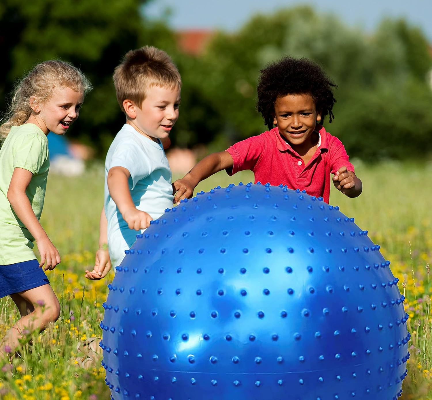 Penepico Gro&szlig;e Sensorische Massageb&auml;lle F&uuml;r Kinder 85 Cm H&uuml;pfende Yoga -B&auml;lle Gro&szlig;e Aufblasbare Trainingskugel Mit Taktilen Spikes Outdoor -B&auml;llen Spielb&auml;lle Strandkugeln