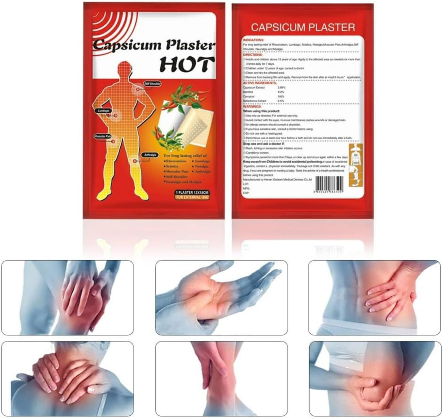 Capsicum Plaster Hot Patch Pain Relieving Large image number 2
