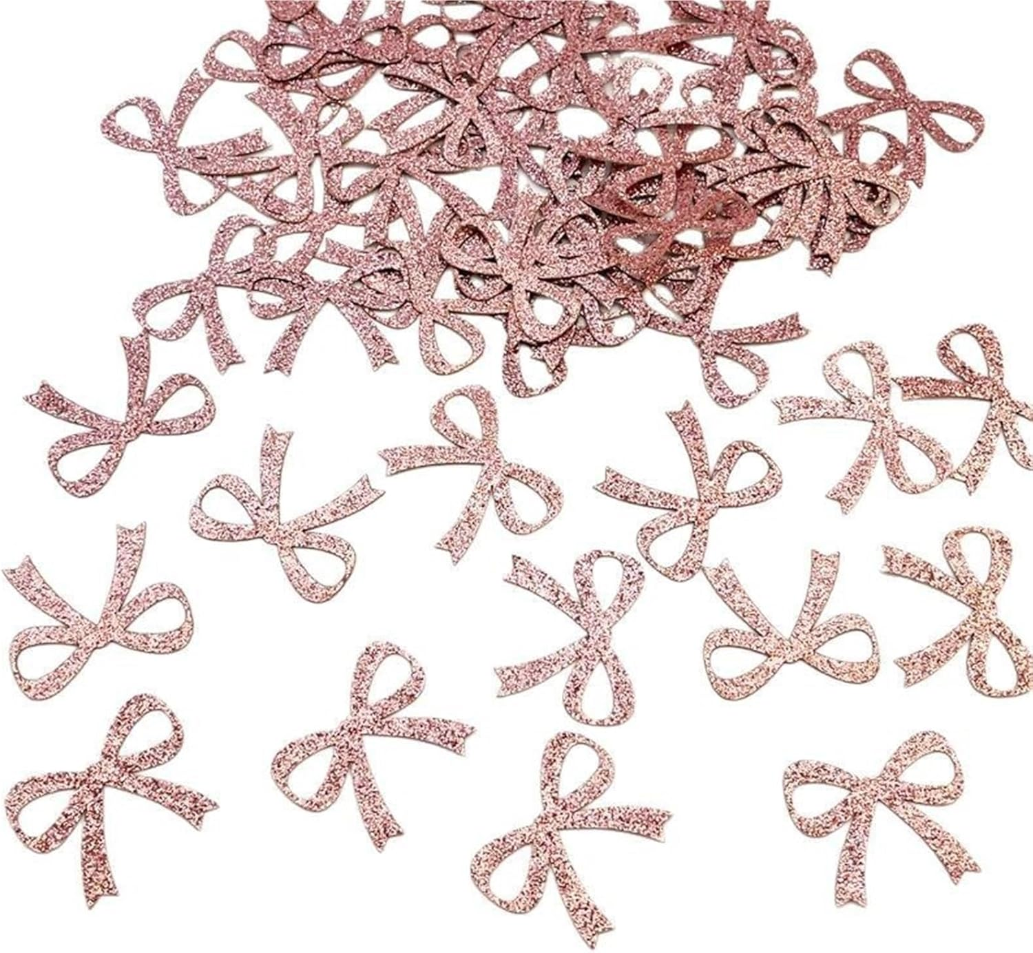 Glitter Pink Bow Party Confetti Double-Sided Sprinkles Suitable for Parties, Birthday Decorations, Weddings image number 3