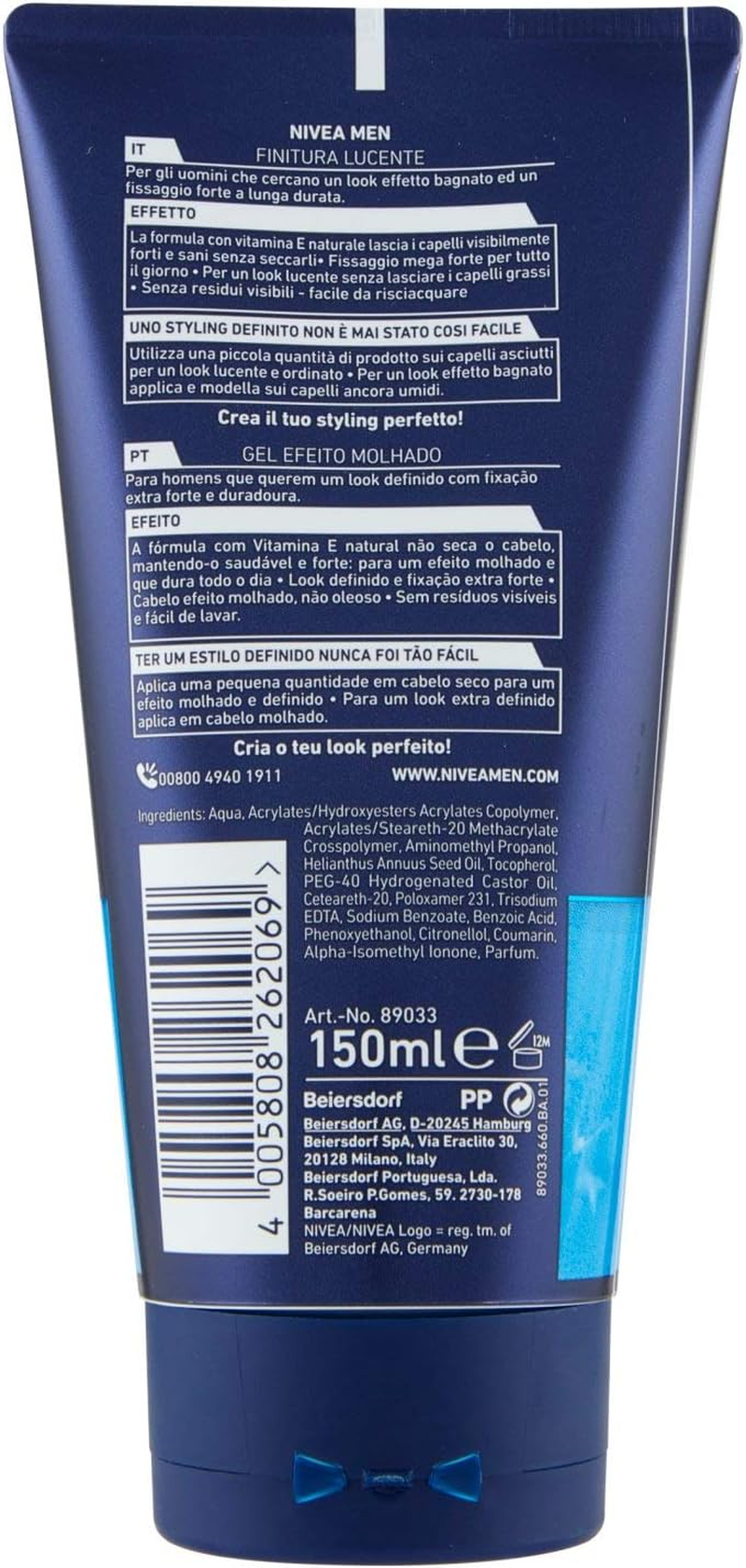 NIVEA Gel Tubo Aqua Gel 6 Mega Forte 150 Ml. - Hair Gel