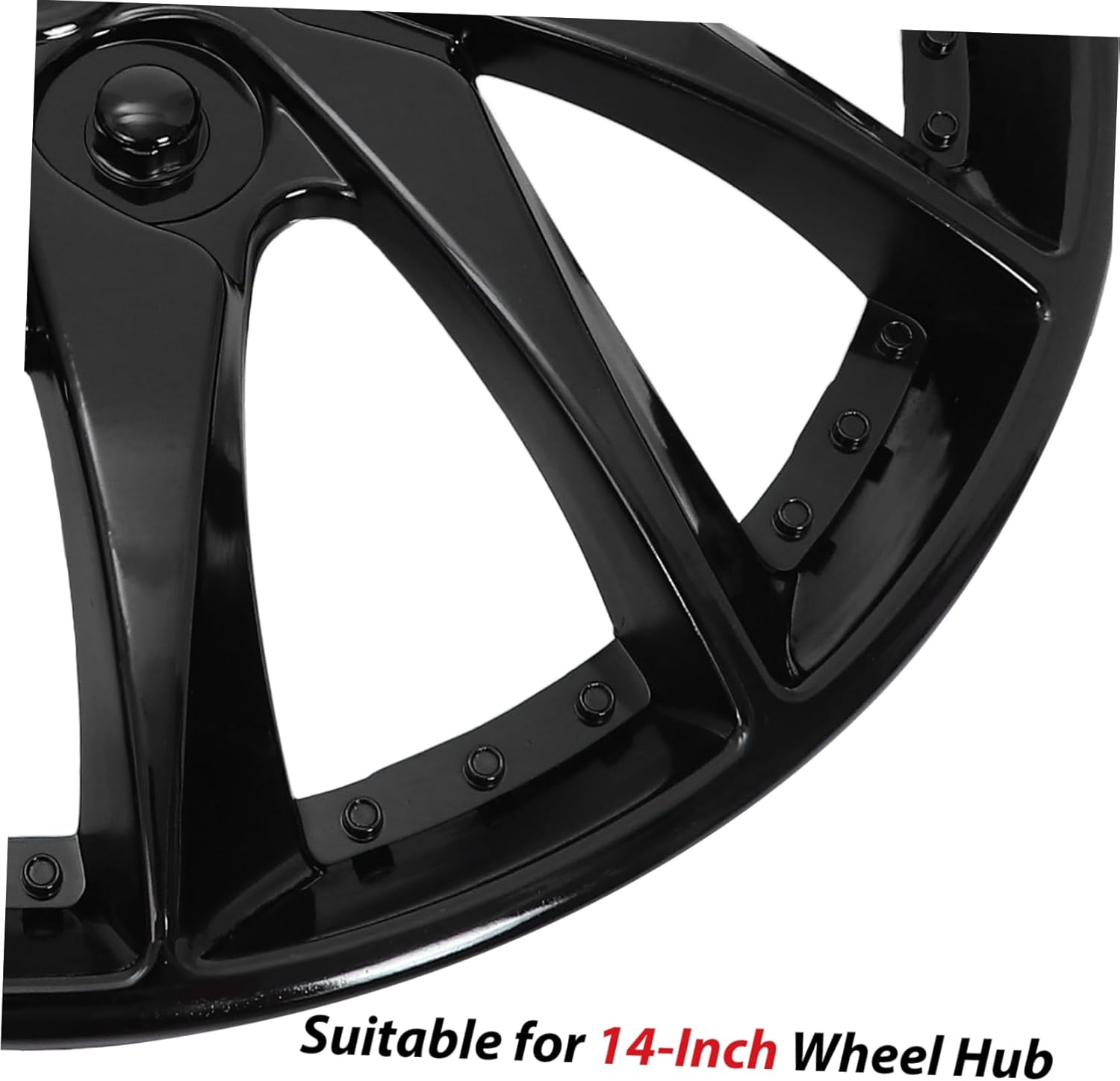 INOOMP 14 Inch Hubcap Wheel Covers for Cars Vehicle Wheel Skin Covers with Sleek Design and Easy Cleaning Black Finish image number 1