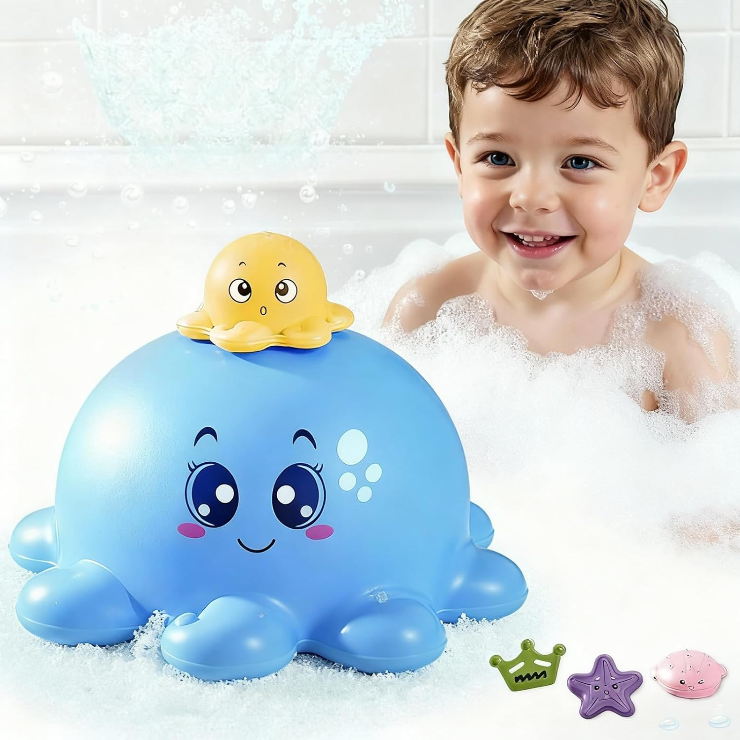 Light up Whale Bath Toys Sprinkler for Babies 6-12 12-18 Months or Kids Ages 1-3 2-4, Stuffers Infant Toddler Bath Toys for 1 Year Old Boys Girls 1St Birthday Gifts image number 1