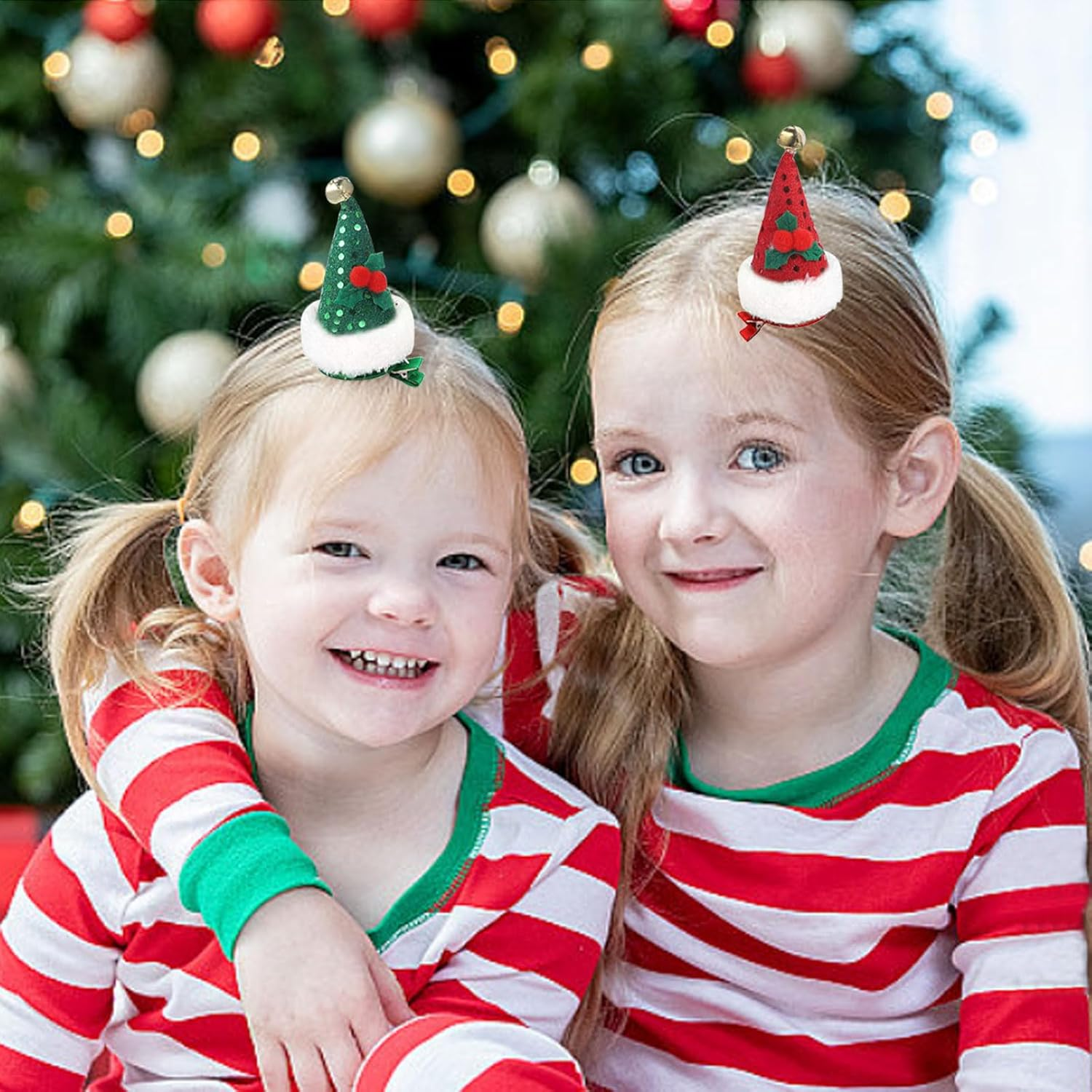 SOETDERT Christmas Hair Clip, Pack of 3 Mini Christmas Hat Hair Clips, Glitter Santa Hat Hair Accessories, Christmas, Christmas Hat, Hair Accessories for Girls and Women image number 5