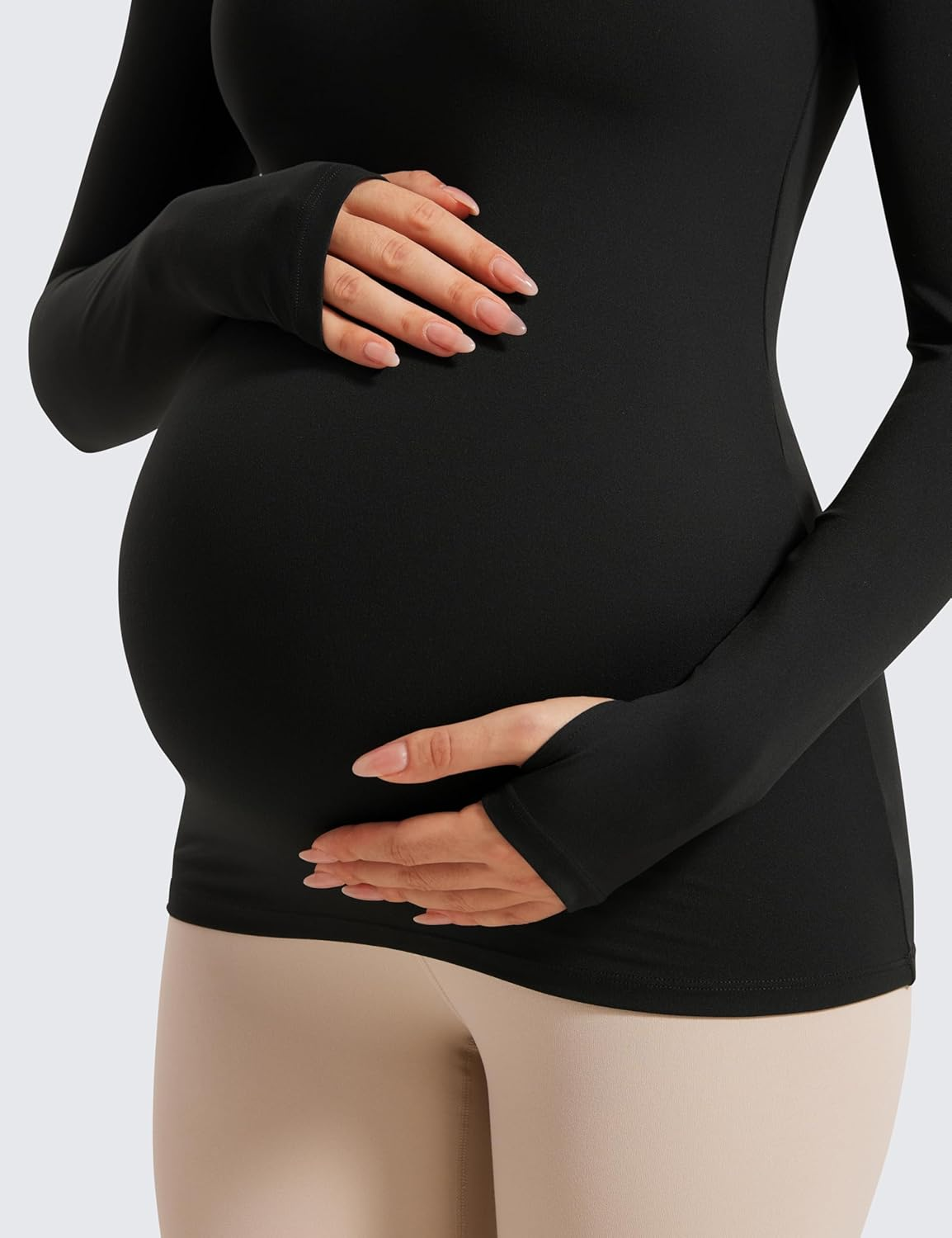 CRZ YOGA Womens Butterluxe Long Sleeve Maternity Tops Crewneck Pregnancy Basic Shirts Soft Athletic Yoga Casual Tee Shirt image number 4