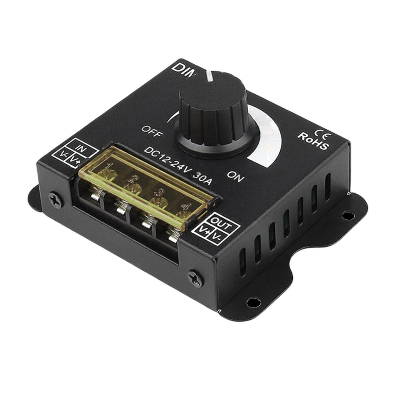 Clearhill LED Light Dimm Er Switch,Dc 12-24V Stepless Dimming Knob Adjustment, Aluminum Alloy Housing,Included Cover,Pwm Controller for Single Color LED Strips,50000H Service Life (2) image number 6