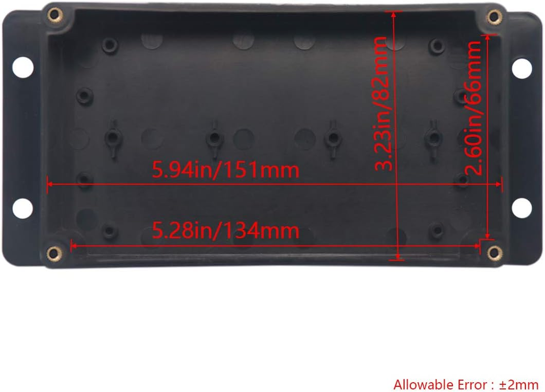 Raculety Project Box ABS Black Electrical Boxes IP65 Outdoor Waterproof Box Electronic Junction Box Fixed Ear Power Enclosure with Cable Glands for DIY Project 6.22 X 3.54 X 2.36 Inch (158X90X60Mm) image number 2