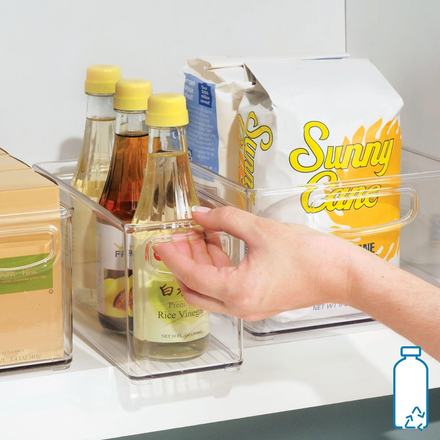 Interdesign Cabinet/Kitchen Binz Kitchen Storage Container, Small Plastic Storage Boxes for the Fridge, Freezer or Pantry, Clear image number 5