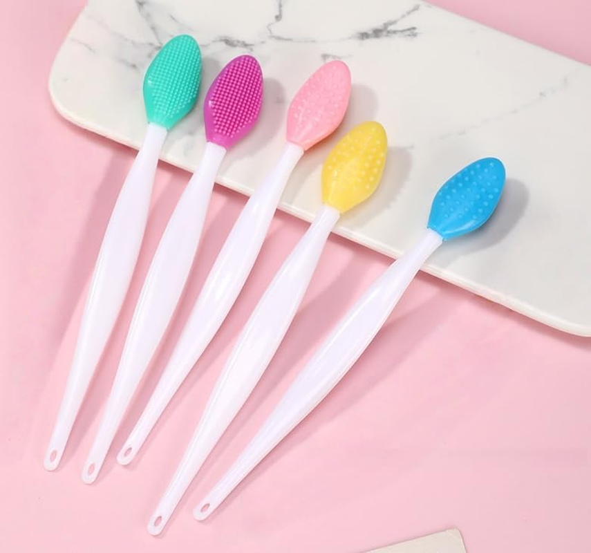 QIAOXUFE 15Pcs Silicone Lip Brush Exfoliating Nose Clean Blackhead Removal Brushes for Face Scrubber & Lip Scrubber,For Massaging,Makeup Skincare Removal image number 6