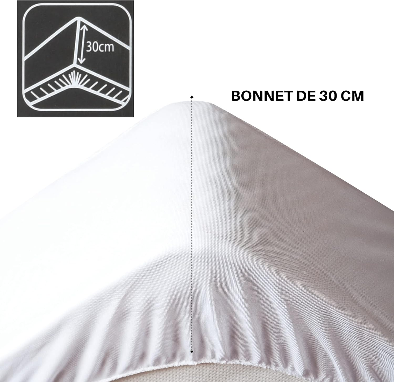 STOF - Fitted Sheet - Size 160 X 200 Cm - Large 30 Cm - 100% Oeko-Tex Certified Cotton - Eucalyptus - Eden Model - Bed Linen for the Home - Soft and Comfortable for a Cosy Nest image number 1