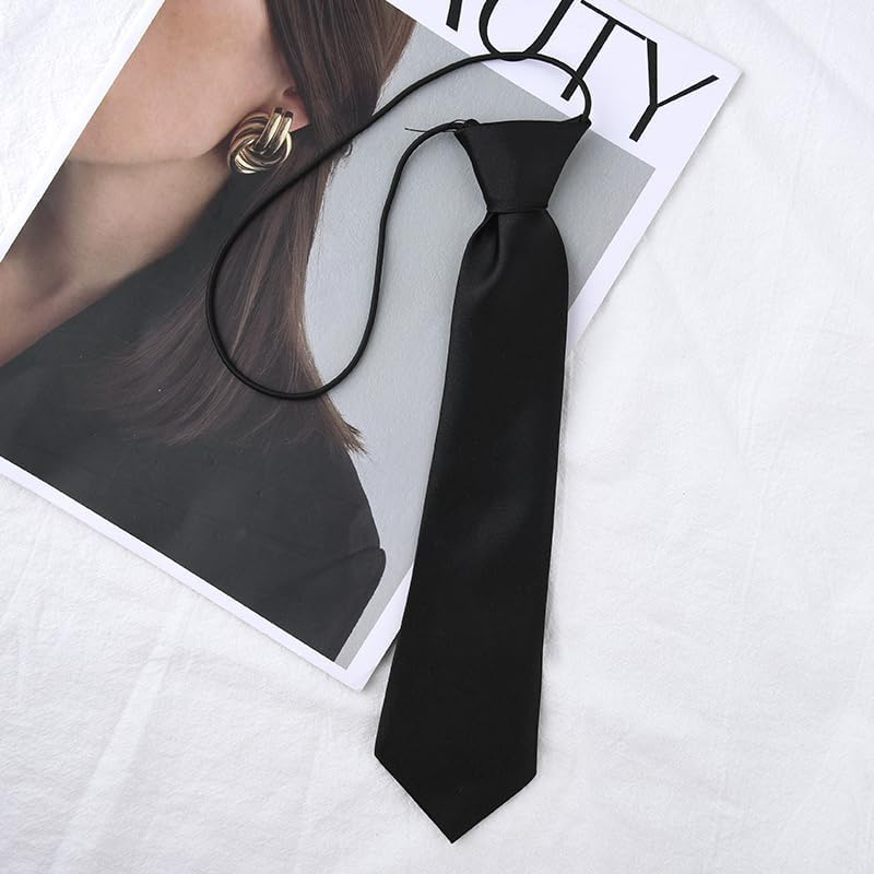 Red Green Black Neck Tie for Boys - Soft Adjustable Necktie for Kids Graduation Uniform - Clip-On image number 1