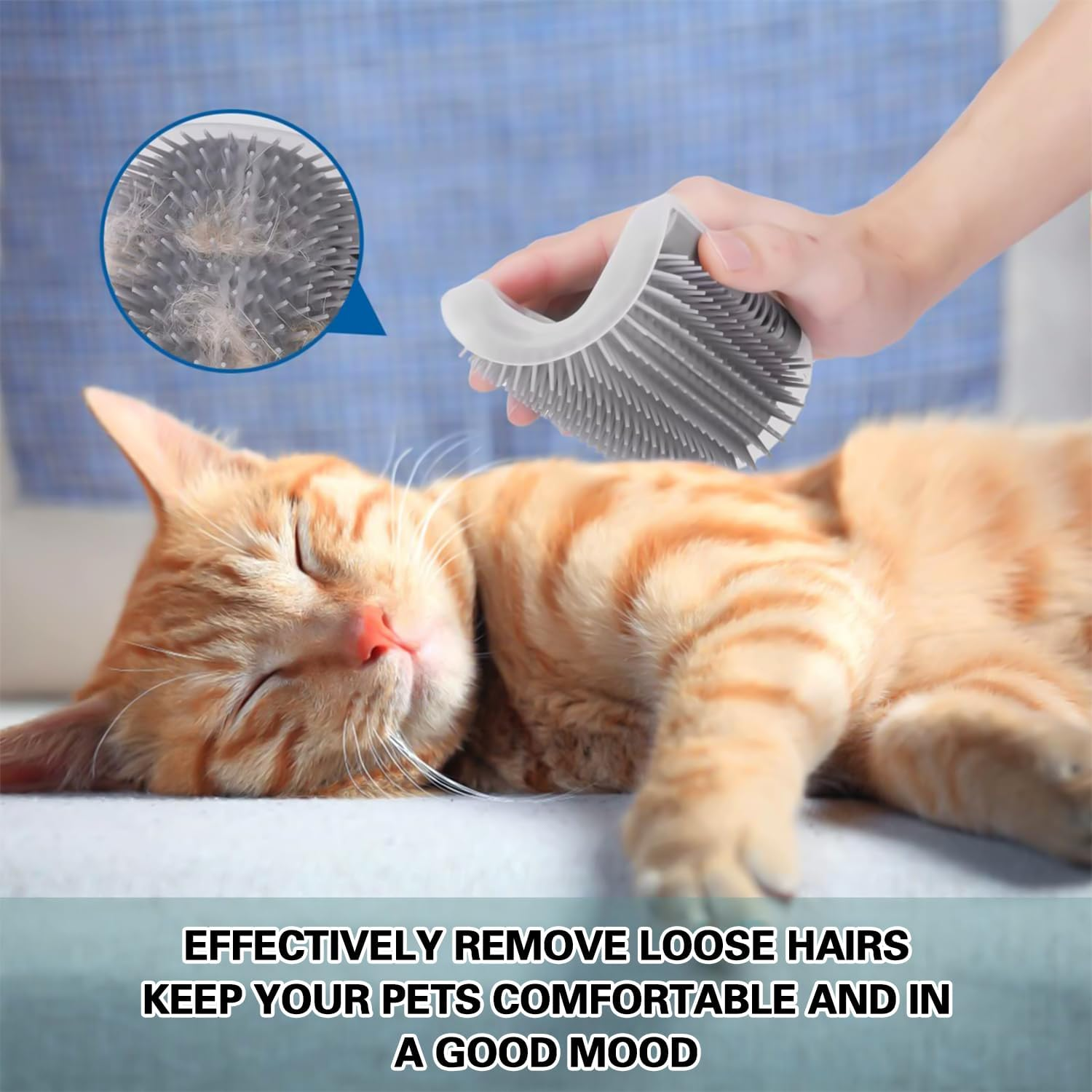 Cat Brush, Massage Corner Cat Brush, Cat Self Groomer, Cat Massage and Hair Removal, Cat Brush Wall, Cat Brush Cat Self Groomer, for Long Hair, Short Hair Cat Massage, Cat Toy image number 1