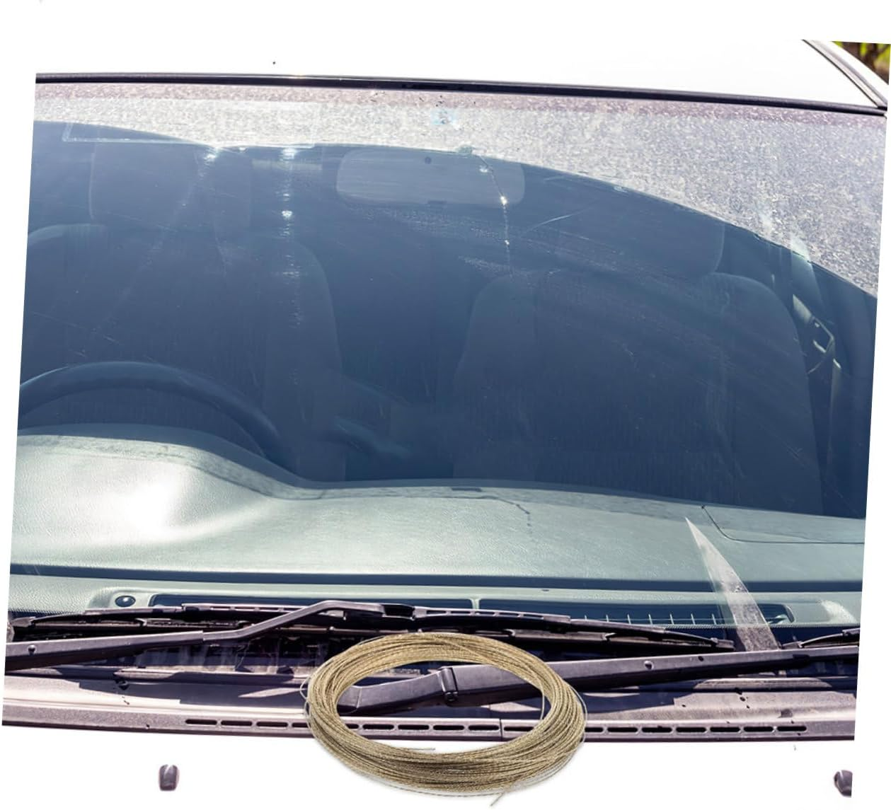 JUMPLAWN 2Pcs Windshield Removal Tool Steel Wire Rope for Car Auto Replacement Windshield Installation Equipment for Technicians and Enthusiasts image number 4