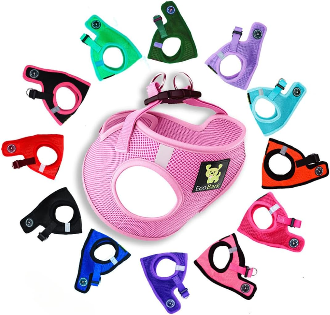Ecobark Dog Harness - Teacup Dog Harness for XXXS, XXS, XS and Small Dogs - Step in Mesh No Pull Mini Body Vest Halter - Puppy Harness - Toy Breed Dog Harness Vest under 5 Pounds Lbs (XXXS, Lavender)