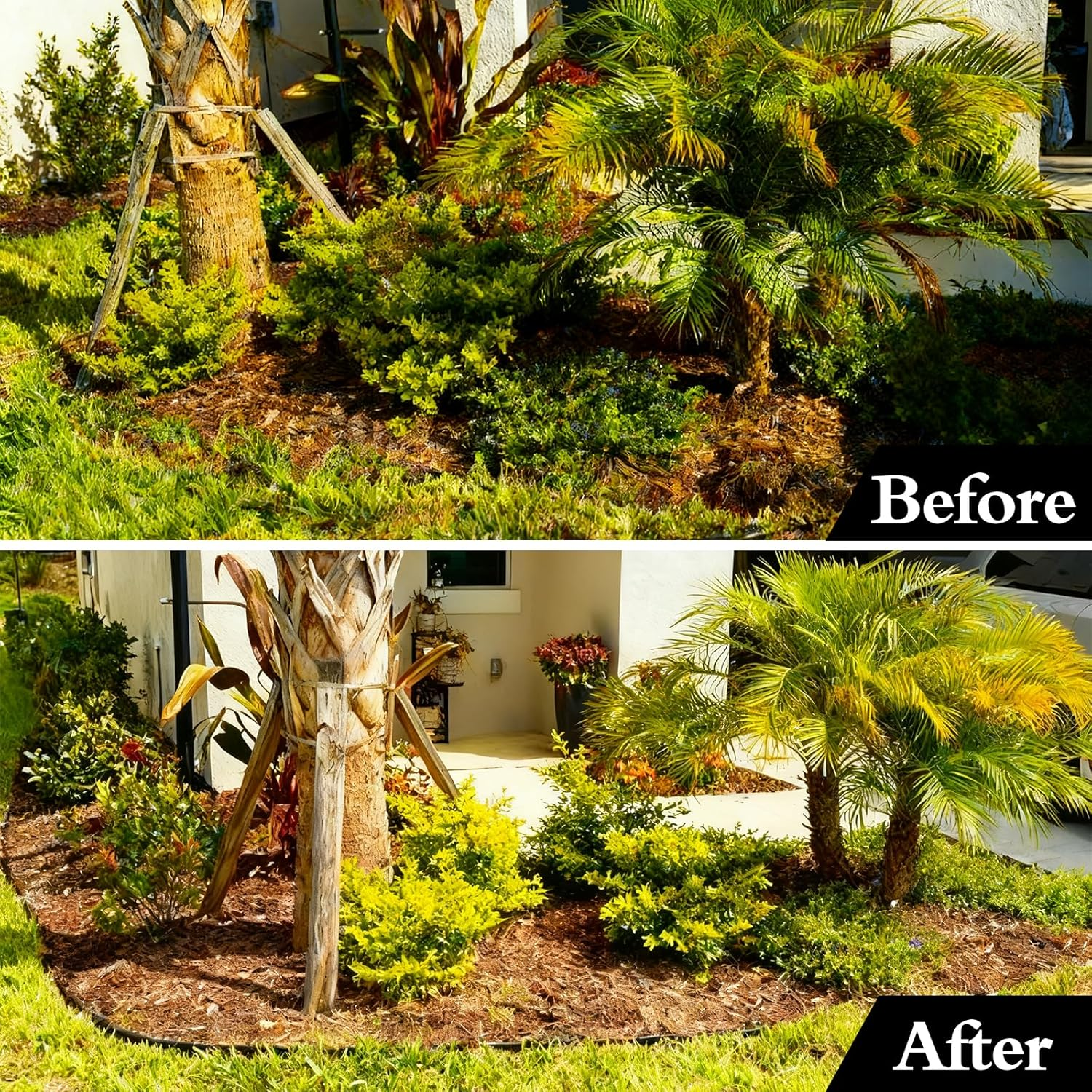 Landscape Edging Border 33Ftx 4 Inch Tall, Plastic Garden Borders Edging with 30 Spikes,Flexible Lawn Edging Edge for Garden,Grass,Flower Beds, Yard, Paver,Pathway-Black image number 6