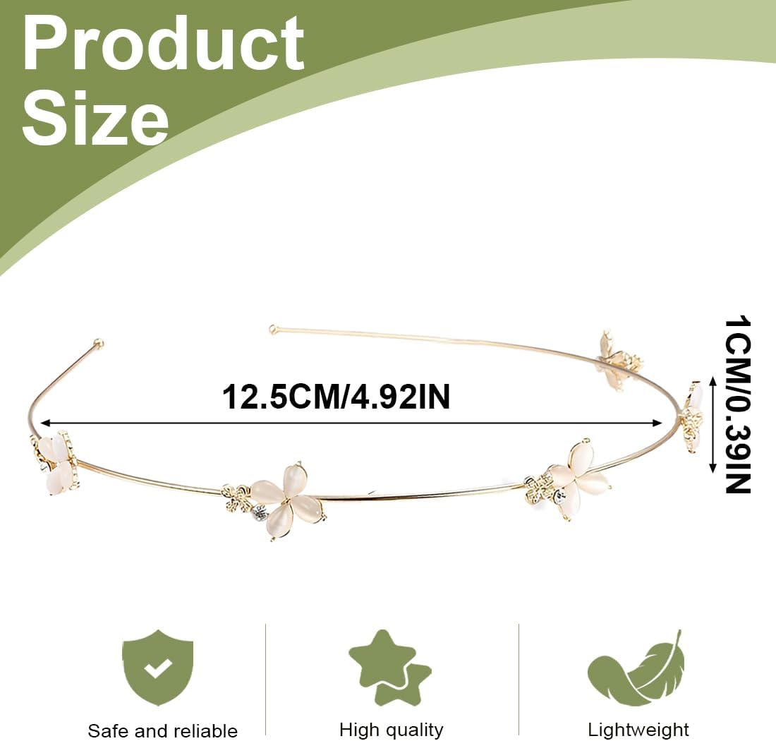 ZORVUJI Hair Accessories Gold Girls Communion Flowers Headband Filigree Wedding Bridal Women'S Headpiece Festive image number 2