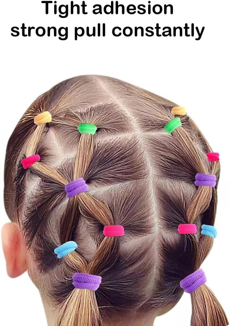 Aililong Pack of 210 Girls Hair Bobbles 3 Cm Colourful Ponytail Hair Band Elastic Hair Bands for Children Girls image number 6