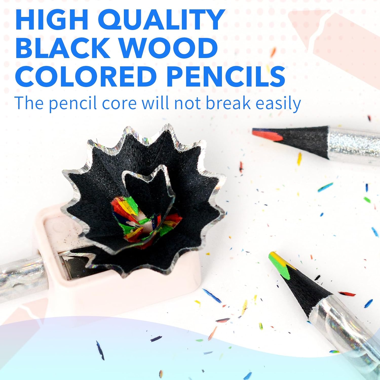Theast 30 Rainbow Colored Pencils, 4 Colors in 1 Rainbow Pencil for Kids, Multicolor Pencil for Adults, Triangle Pencil for Party Bags, Glitter Art Supplies, Pre-Sharpened image number 4