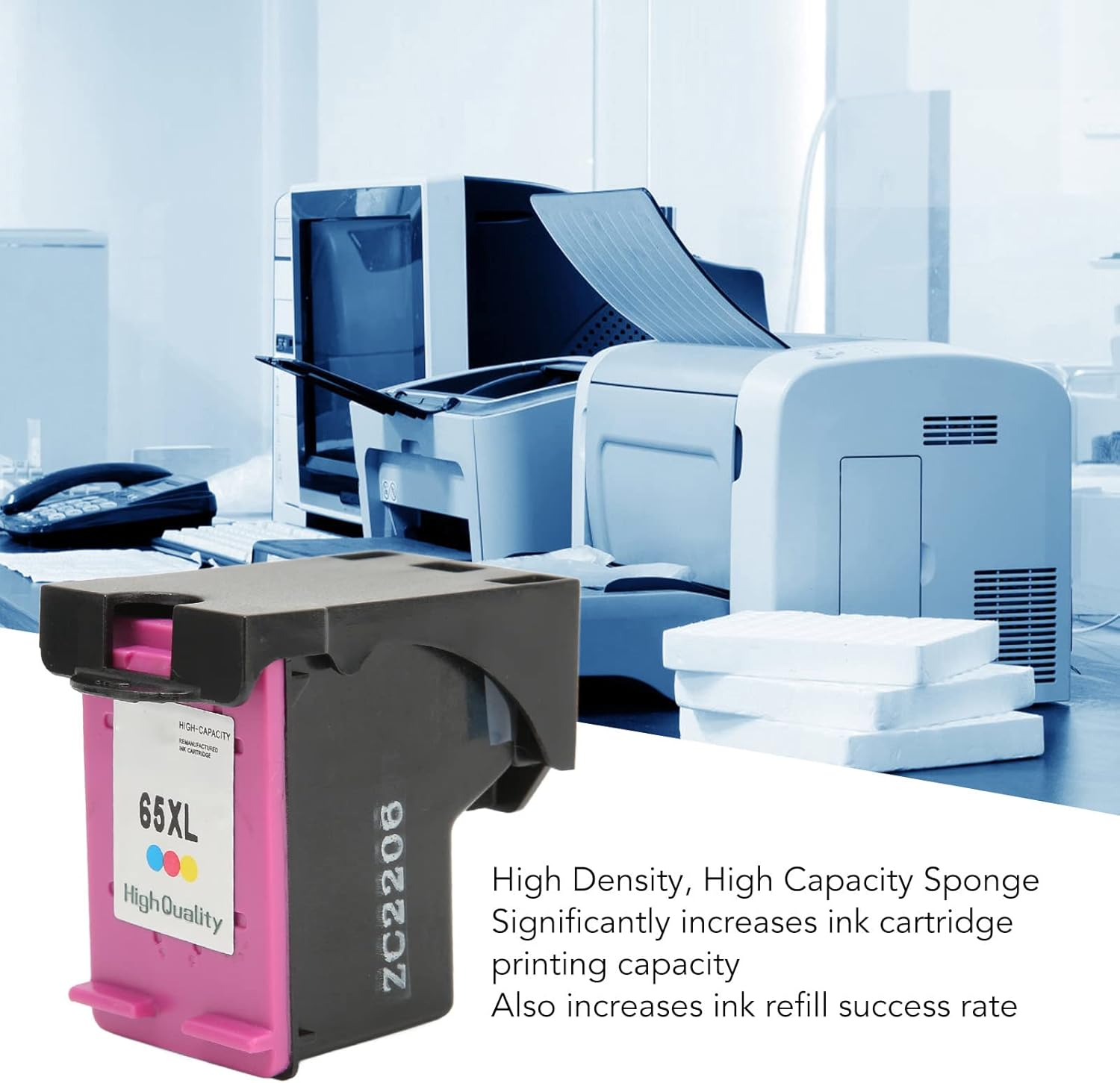 65XL Ink Cartridge 65 XL Ink Cartridge Replacement for Envy 5055 5052 5058 Deskjet 2622 3755 2624 2652 2655 3720 3752 3721 3722 3723 3758 Envy 5010 5012 5014 5020(H 65XLC image number 2