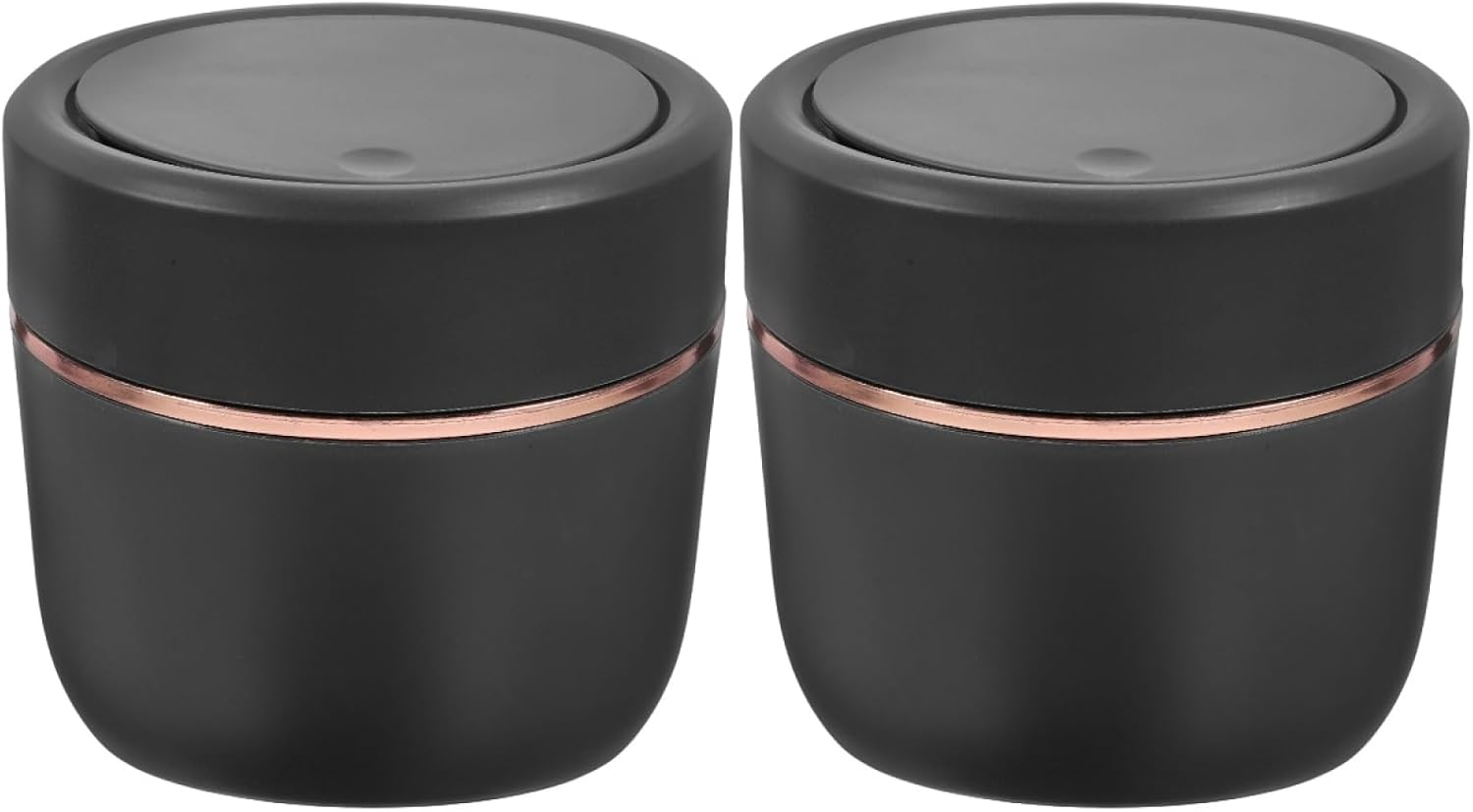 COHEALI Elegant Lidded Trash Can Portable Desktop Trash Can Miniature Rubbish Bucket Bin for Bedroom Waste Basket Bin