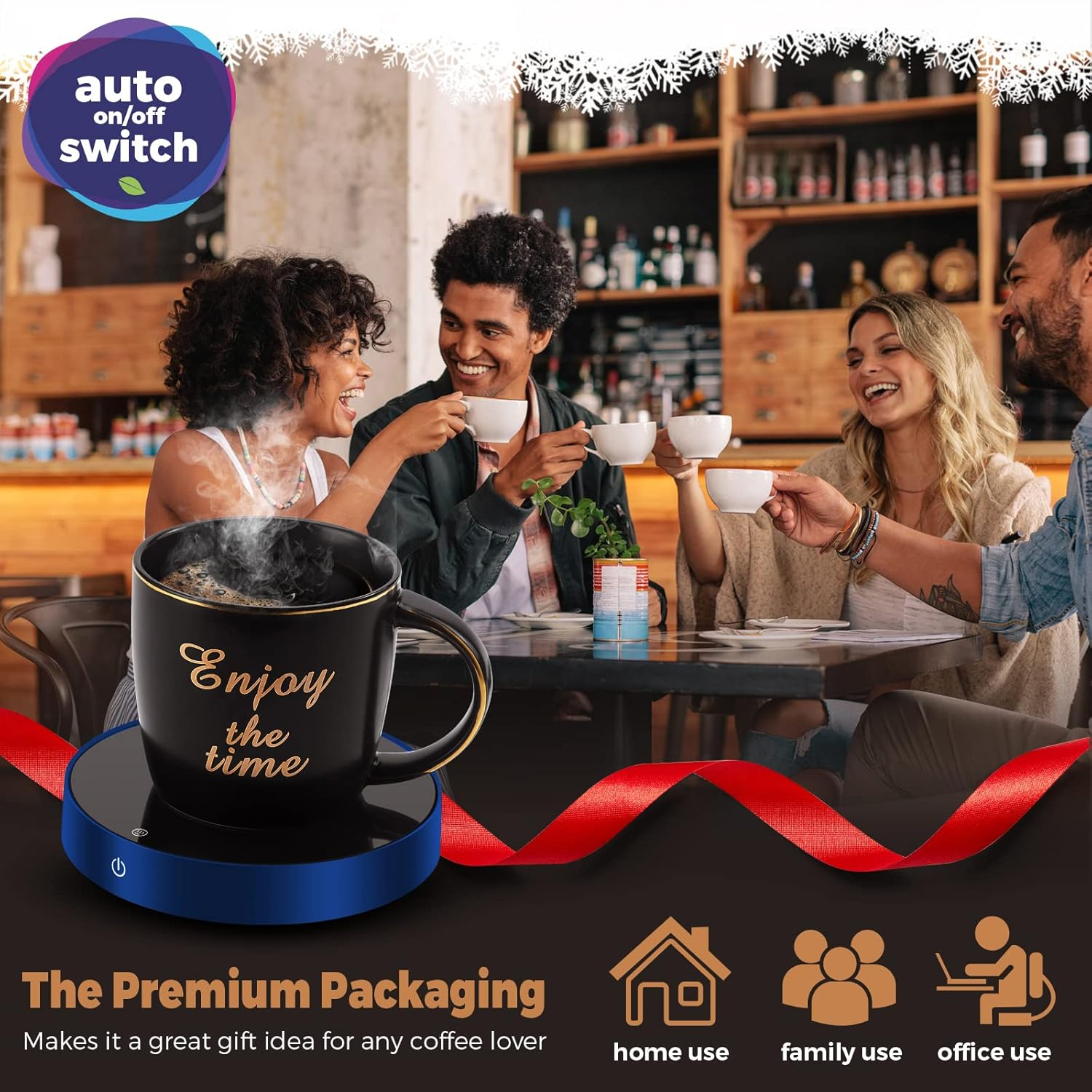 Coffee Mug Warmer and Smart Cup Warmer,Mug Warmer for Desk,Electric Beverage Warmer with 3 Temperature Settings with Auto On/Off, Auto Power-Off Protection Obtained RCM Certification (Blue) image number 3