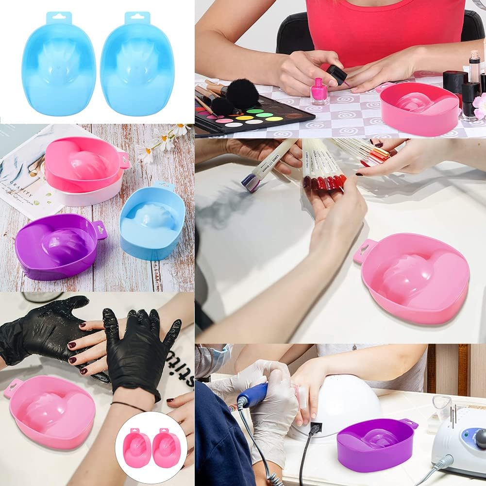 AKOAK 1 Pack Nail Soaking Bowl Dead Skin Cleaning Softening Care Bowl Five Finger Soaking Nail Remover Bowl DIY Nail Salon Softening Dead Skin Nails Cleaning Care Special Tools image number 3