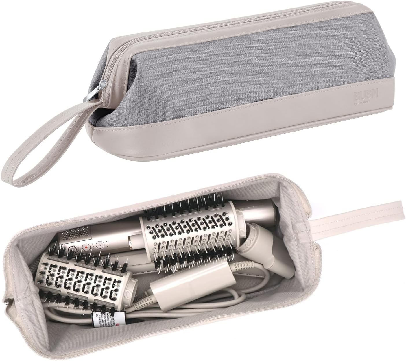 BUBM Travel Case for Dyson Airwrap Styler/Shark Flexstyle,Portable Carrying Case for Dyson Supersonic Hair Dryer,Waterproof Anti-Scratch Dustproof Protection Organizer Travel Storage Bag, Light Gray