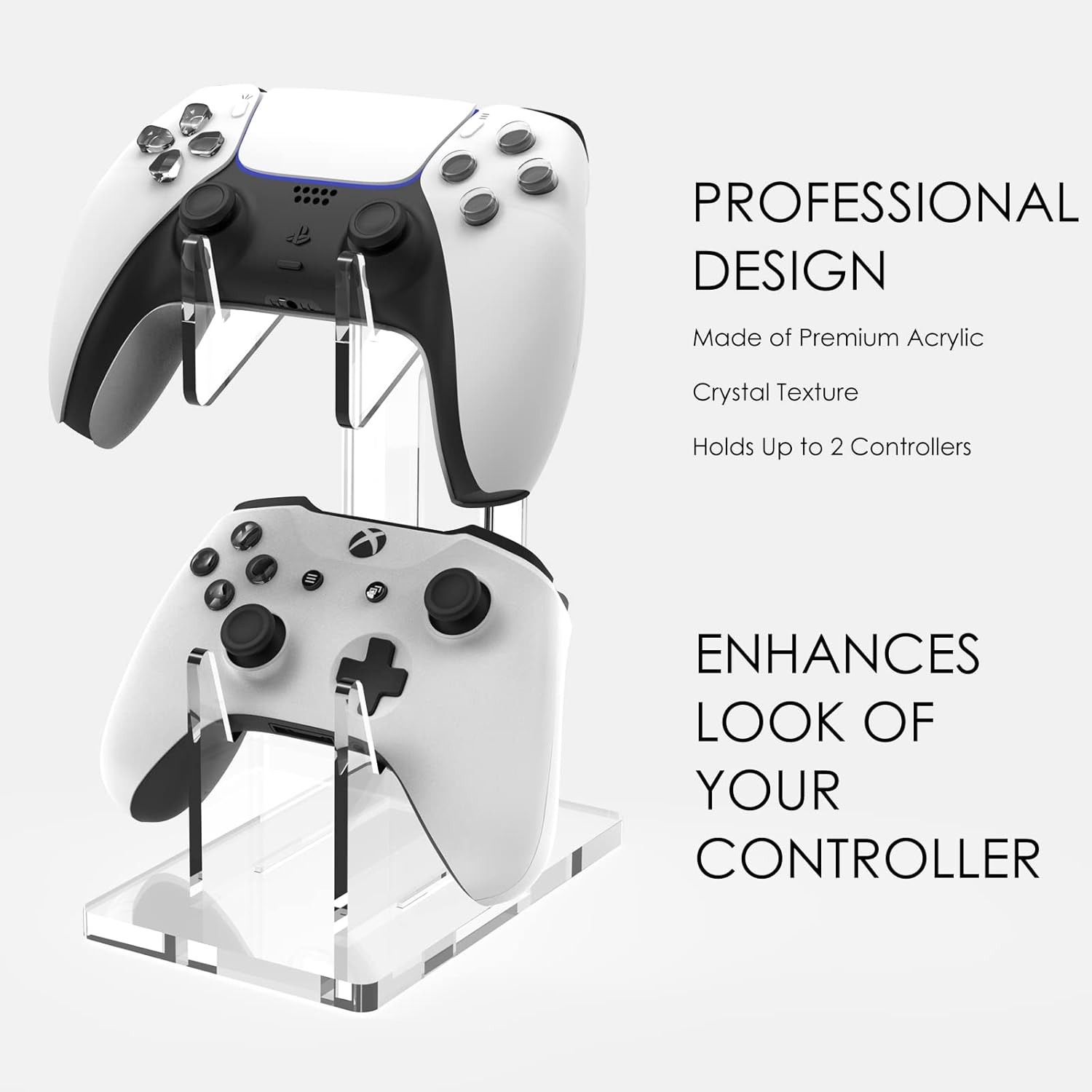 Linkidea Dual Controller Stand Holder Compatible with Sony Playstation 5, PS4, PS3, Xbox Elite, Core Wireless, Switch Pro, Desk Mounts Gaming Accessories