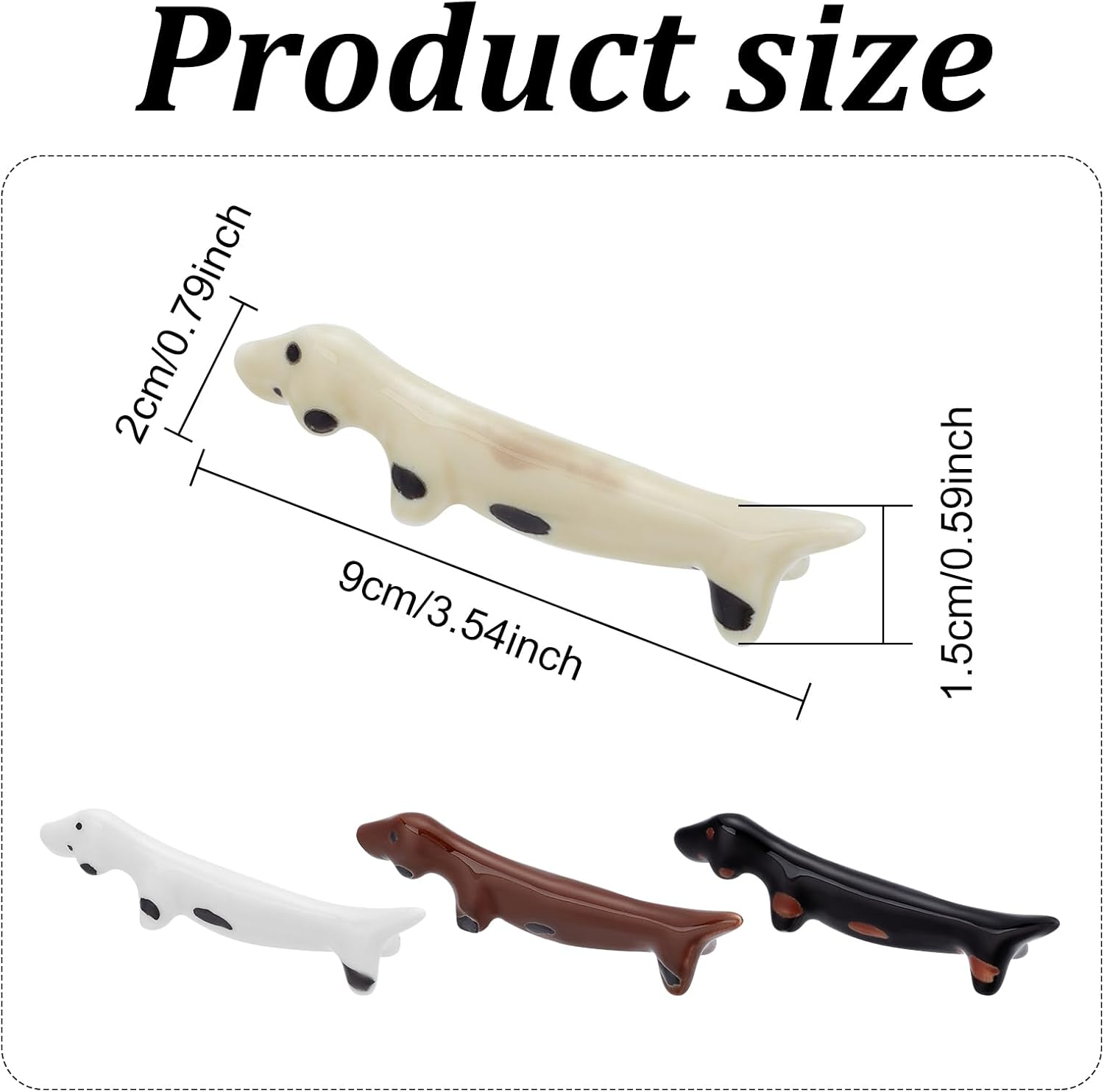 PLIGREAT 4 Pcs Cute Dachshund Dogs Ceramic Chopsticks Rests, Colorful Ceramic Chopsticks Rack Stand Holder for Chinese Japense Restaurants Chopstick Rest Dinner Spoon Stand Butter Knife Fork Holder - Porcelain image number 7