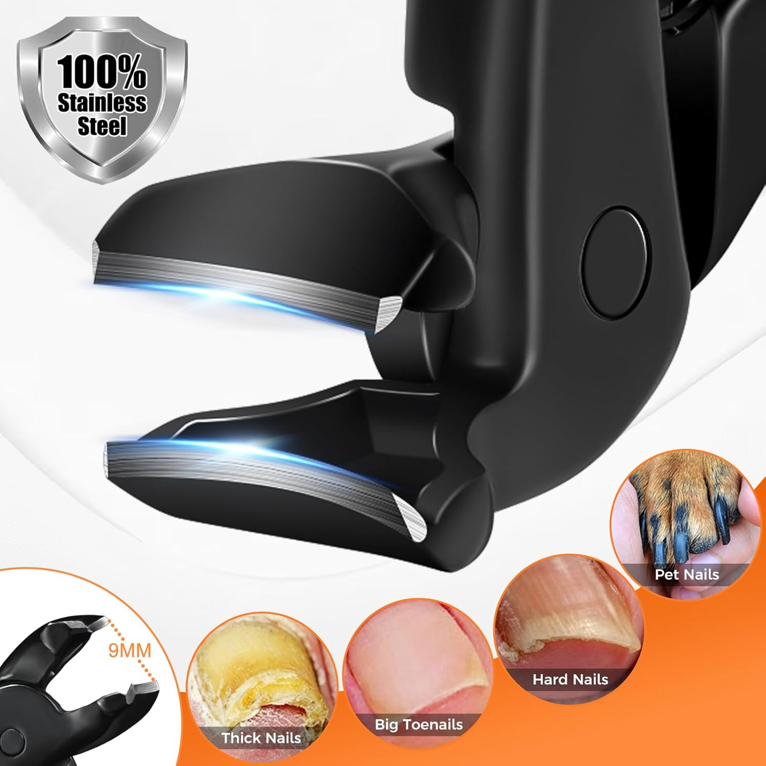 DRMODE Long Handled Toenail Clippers for Seniors, Angled Head Ergonomic Toe Nail Clippers for Thick Nails for Seniors with Wide Jaw Opening, Heavy Duty Large Finger Nail Clipper Adult Men with Catcher image number 5