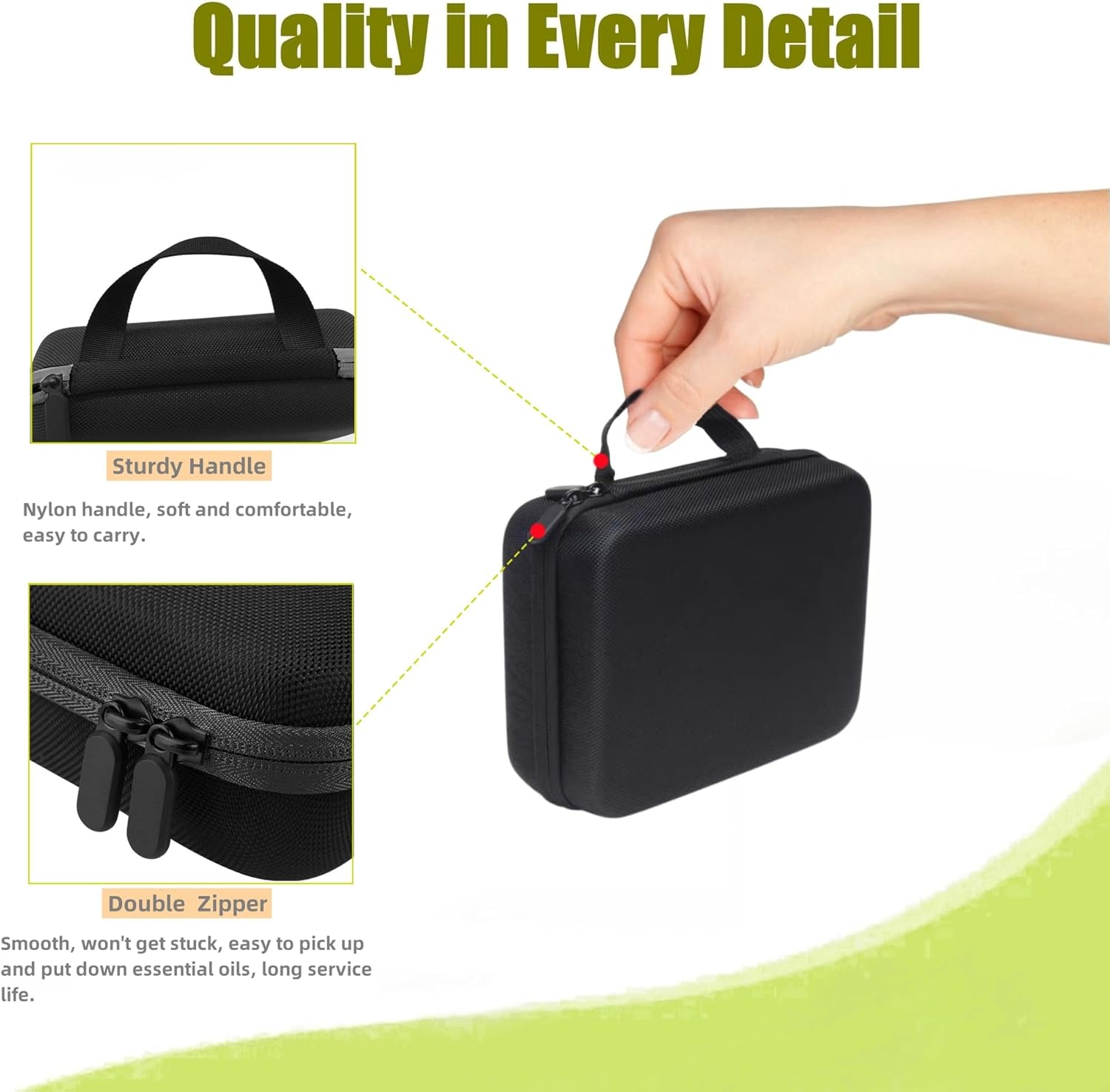 BLIRITEL EVA Essential Oils Organizer, 30 Bottles Hard Shell Essential Oil Storage Carrying Case, Essential Oils Boxes Holds 30 Bottles with 5Ml,10Ml,15Ml (Black) - Purple image number 2