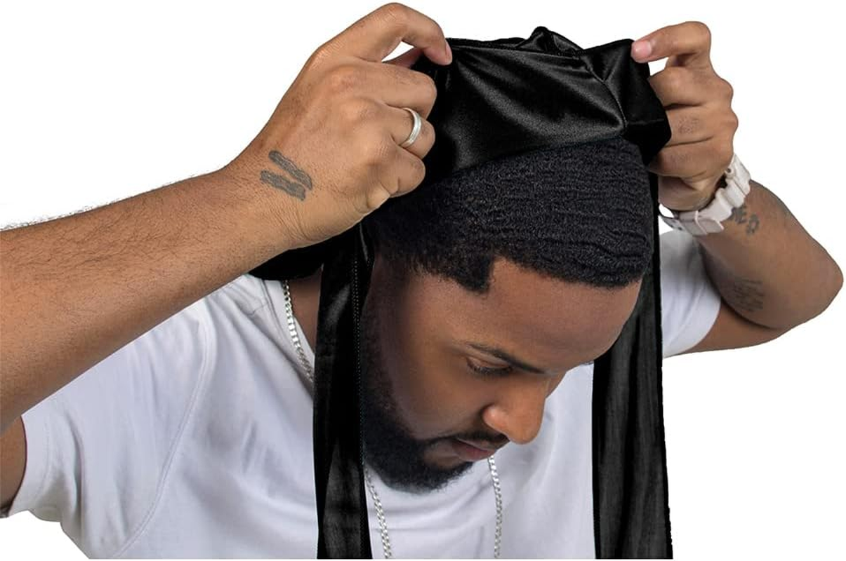 Silky Durag for Men Wave Cap Satin Dorag for Men Women 360 Wave