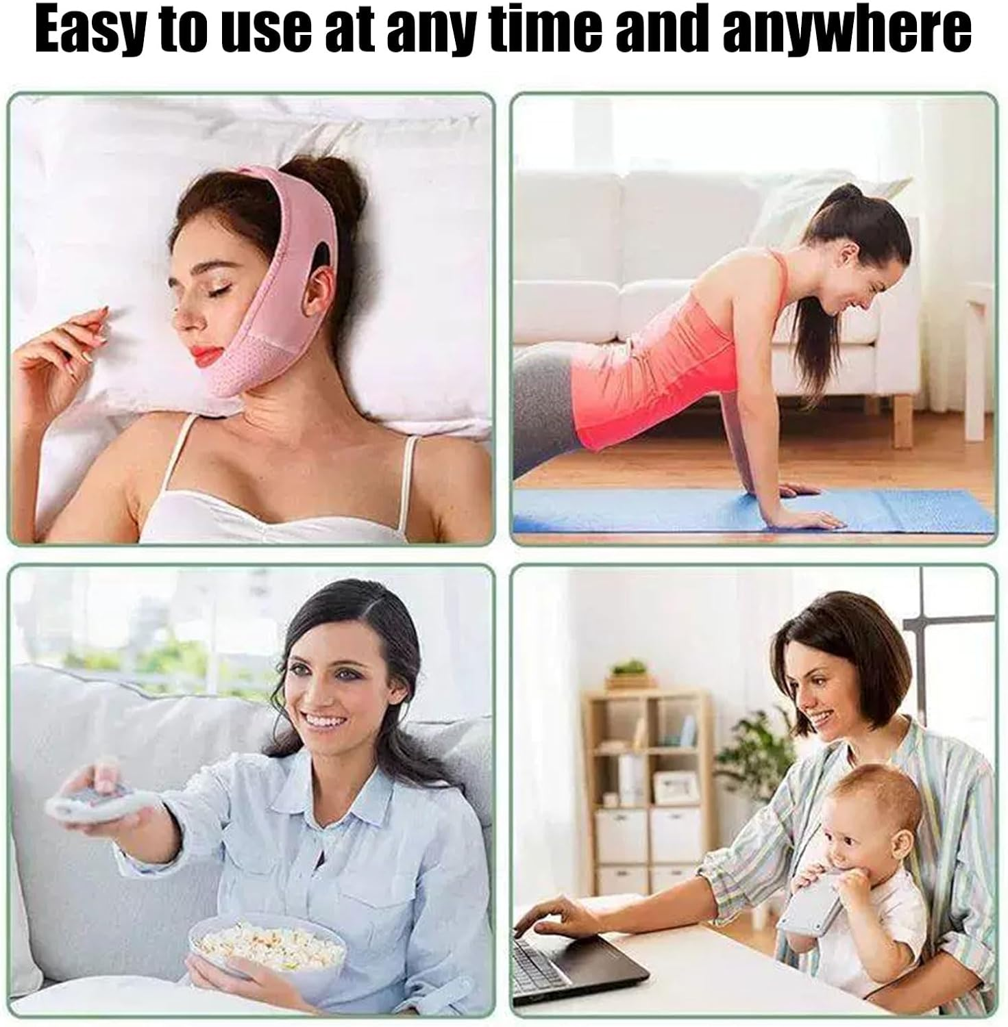 BGENHPON Reusable Double Chin Reducer, Face Lift Tape, Face Slimming Strap for Women, Breathable V Line Lifting Mask, Innovative Lifting Technology, One Size Fits All image number 3