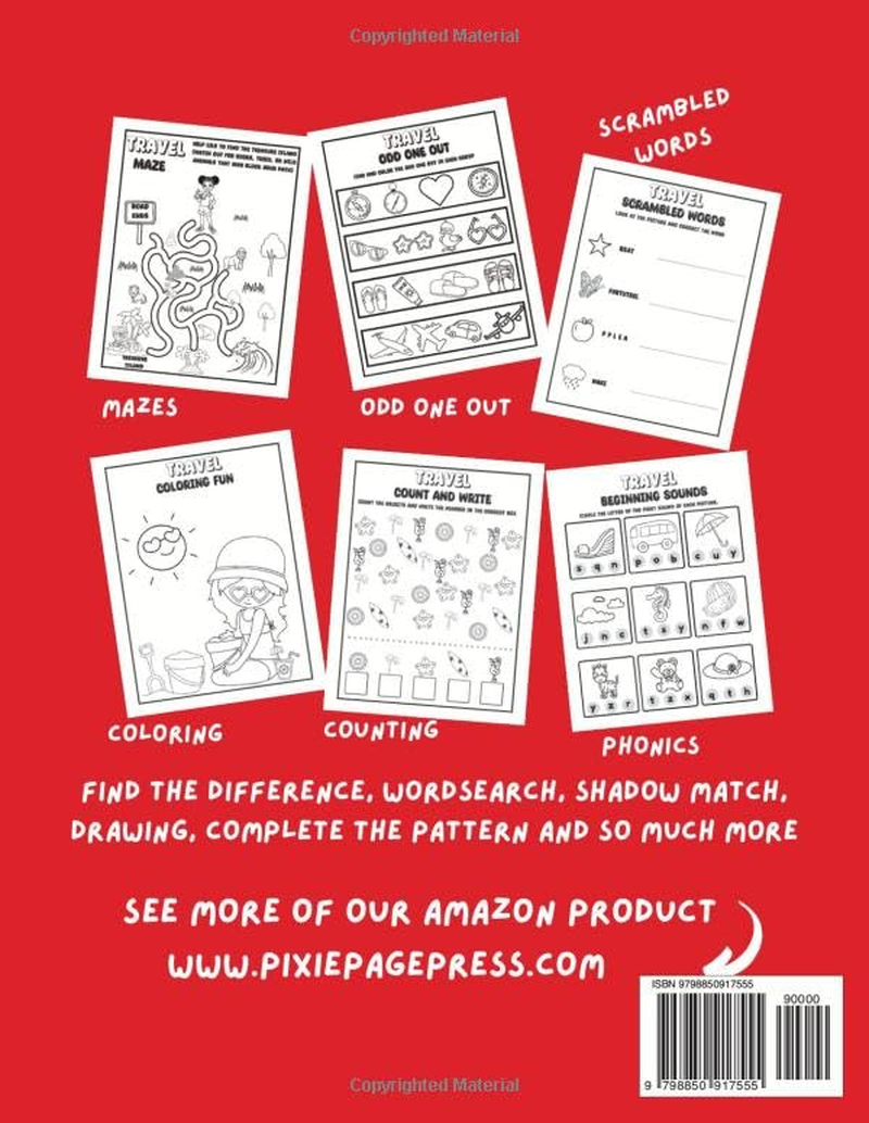 101 Fun Travel Activity Book for Kids Ages 4-6: Perfect for Road Trips and Family Vacations, Fun and Challenging Activities for Kids 4, 5, 6 Including ... Dot-To-Dot and More. Perfect Gift for Kids