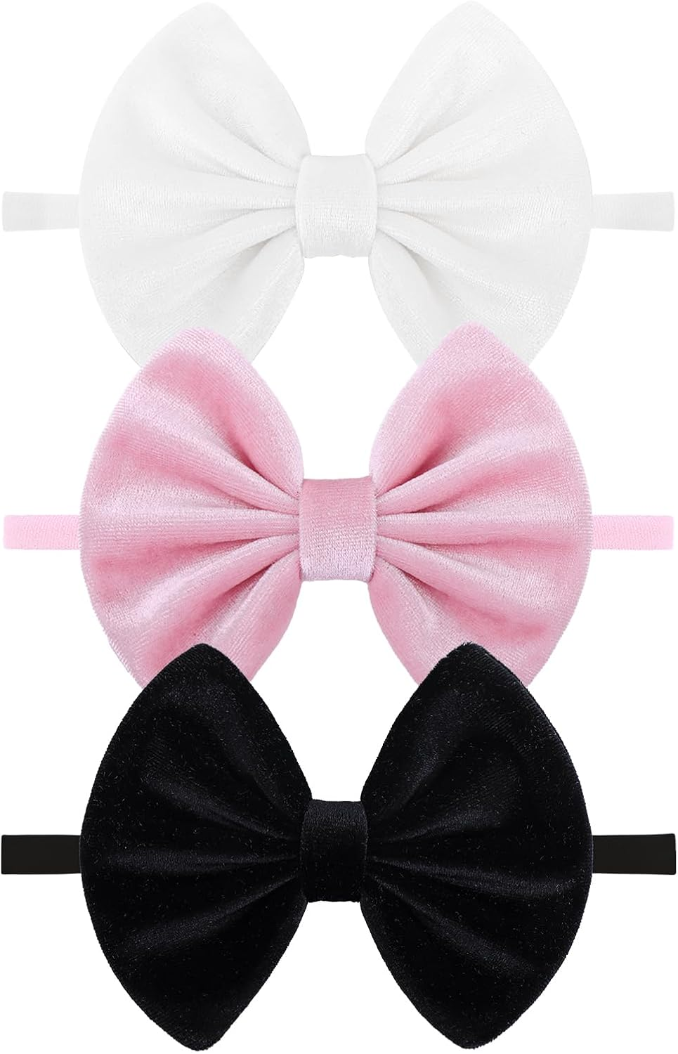 ONENINEDREAM Christmas Velvet Baby Girls Bows Elastic Nylon Headbands Red Green Handmade Christmas Newborn Bows Hairbands Infants Toddlers Hair Accessories