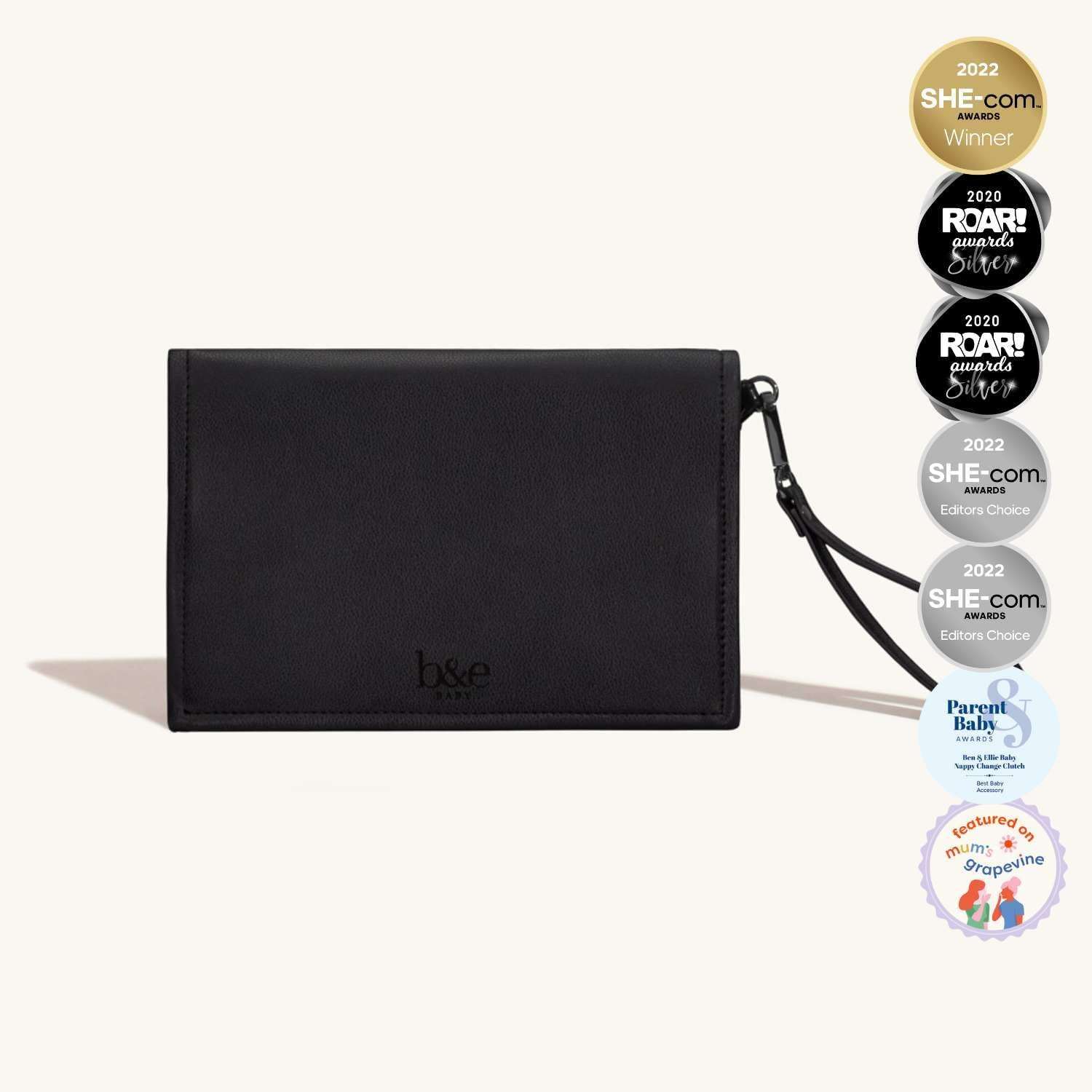 BEN & ELLIE BABY Nappy Change Mat Set with Refillable Wipes Case - Nappy Changing Mat, Waterproof Baby Change Pad for Travel (Georgie Gunmetal Portable with Maxi Mint Geometric) image number 2