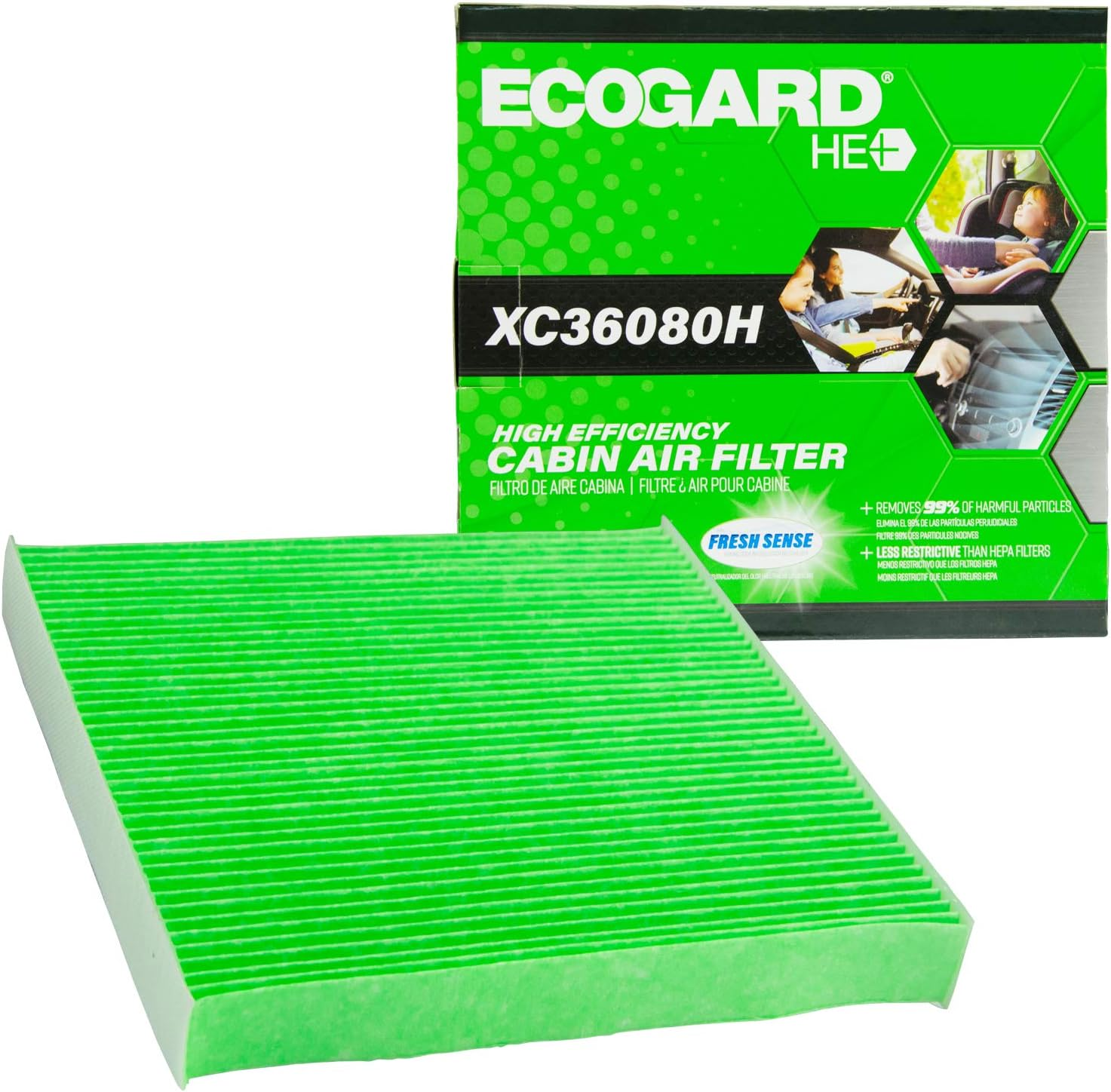 ECOGARD XC36080H Upgraded High Efficiency Cabin Air Filter with Baking Soda Honda Civic, V, Fit, HR, Odyssey, Insight, CR-Z, Clarity | Acura RDX image number 4