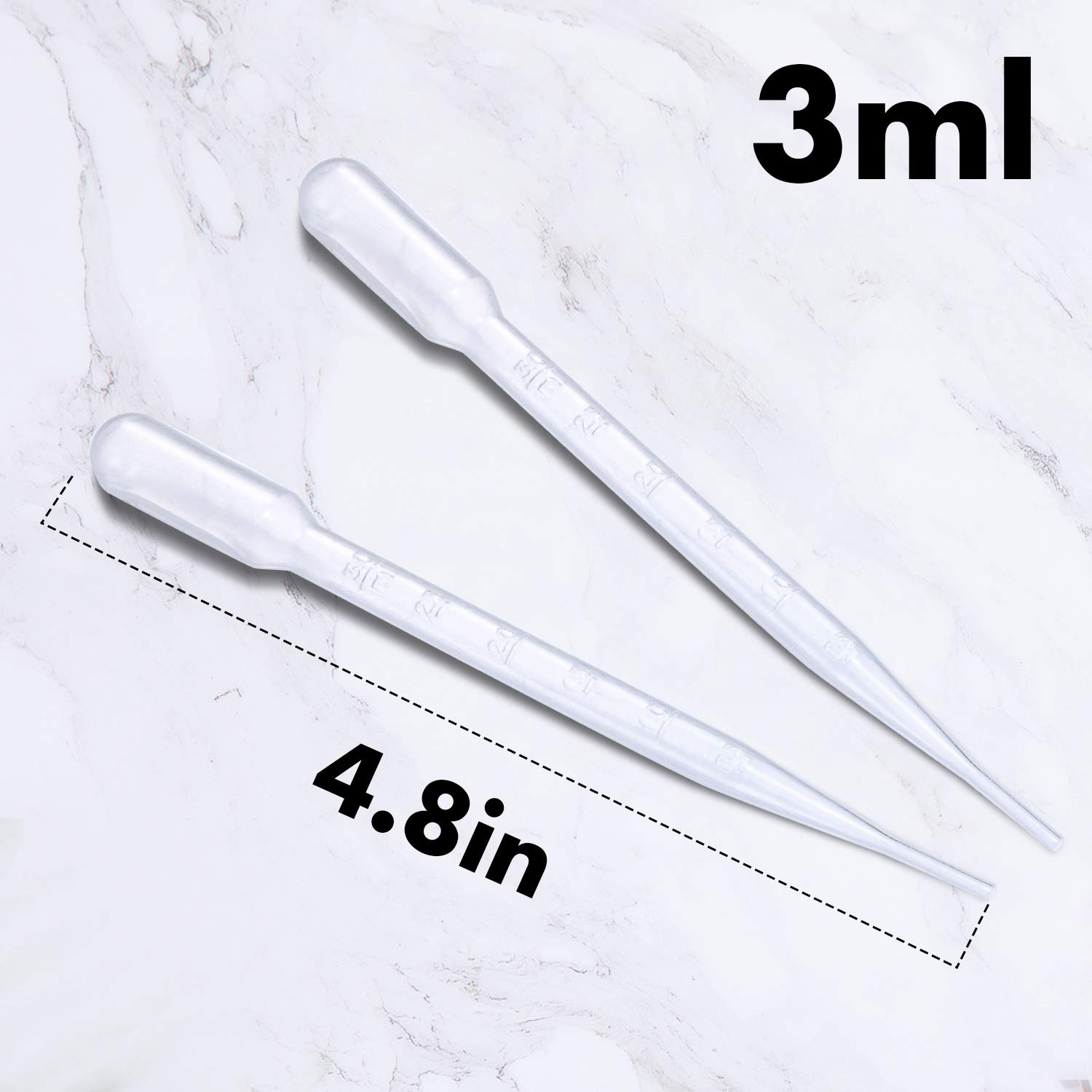 Plastic Beaker Set, 5 Sizes Low Form Measuring Graduated Griffin Polypropylene Beakers in 500 Ml, 250 Ml, 100 Ml, 50 Ml, 25 Ml for Laboratory, & Science Experiments with 5 Plastic Droppers in 3 Ml image number 6