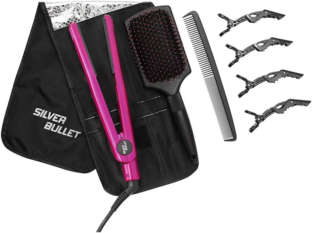 Silver Bullet Attitude Hair Straightener, Hot Pink image number 1