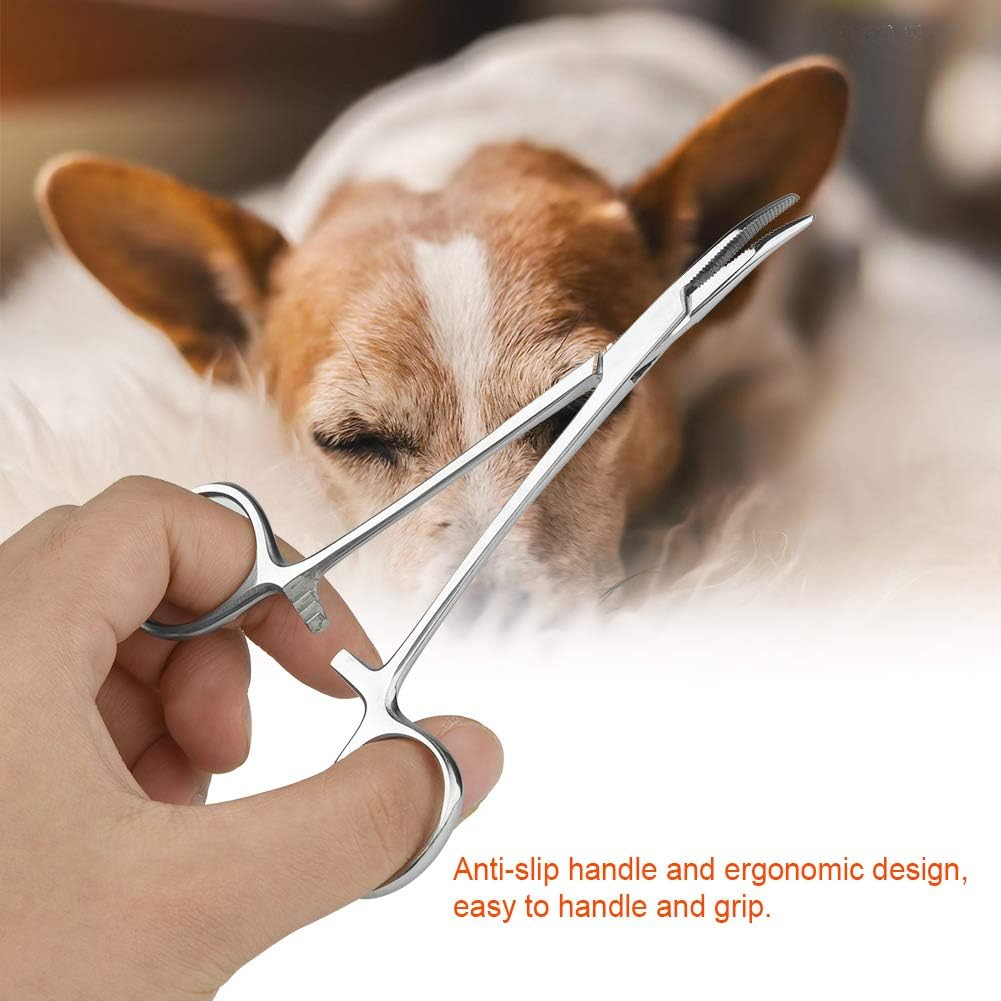 Ear Hair Tweezers, Pet Grooming Scissors, Clean Ear Canal Pet Dog Trimmer Accessories Ears Grooming Kit Tweezers, for Nose/Ear Hair for Dogs and Cats(Small)