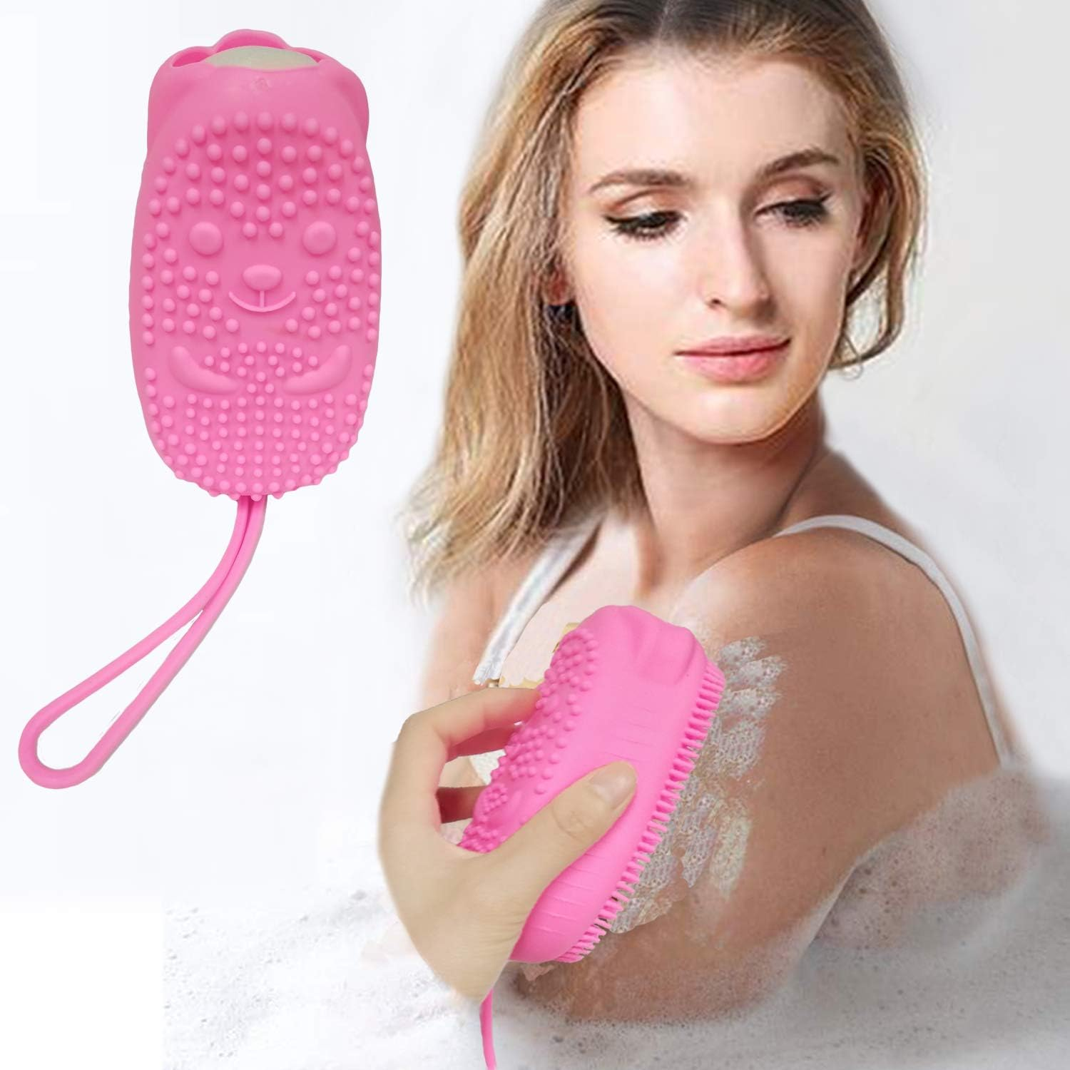 4 Pack Silicone Bath Body Brush for Girl, Exfoliating Body Scrub Brush, Shower Cleansing Scrubber Brush for Princess, Double Sided Silicone Sponge Bath Brush with Soft Brush Head and Hard Massage Ball image number 3