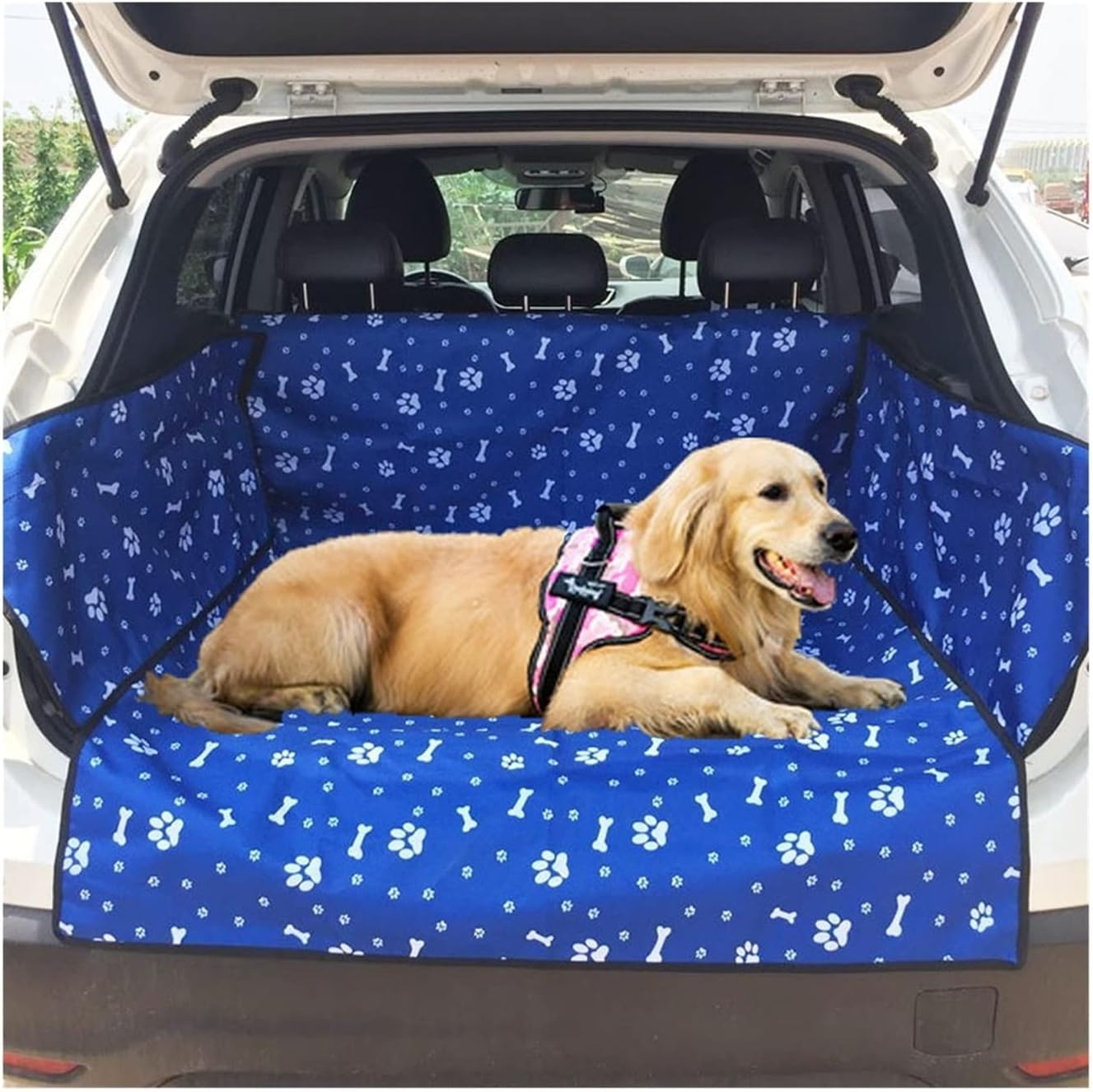 Dog Car Seat Cover Pet Car Seat Cover Cushion Dog Carrier Bag Back Hammock Protection Belt Seat Belt Dog Bag Dog Hammock(Color:F) - A image number 4