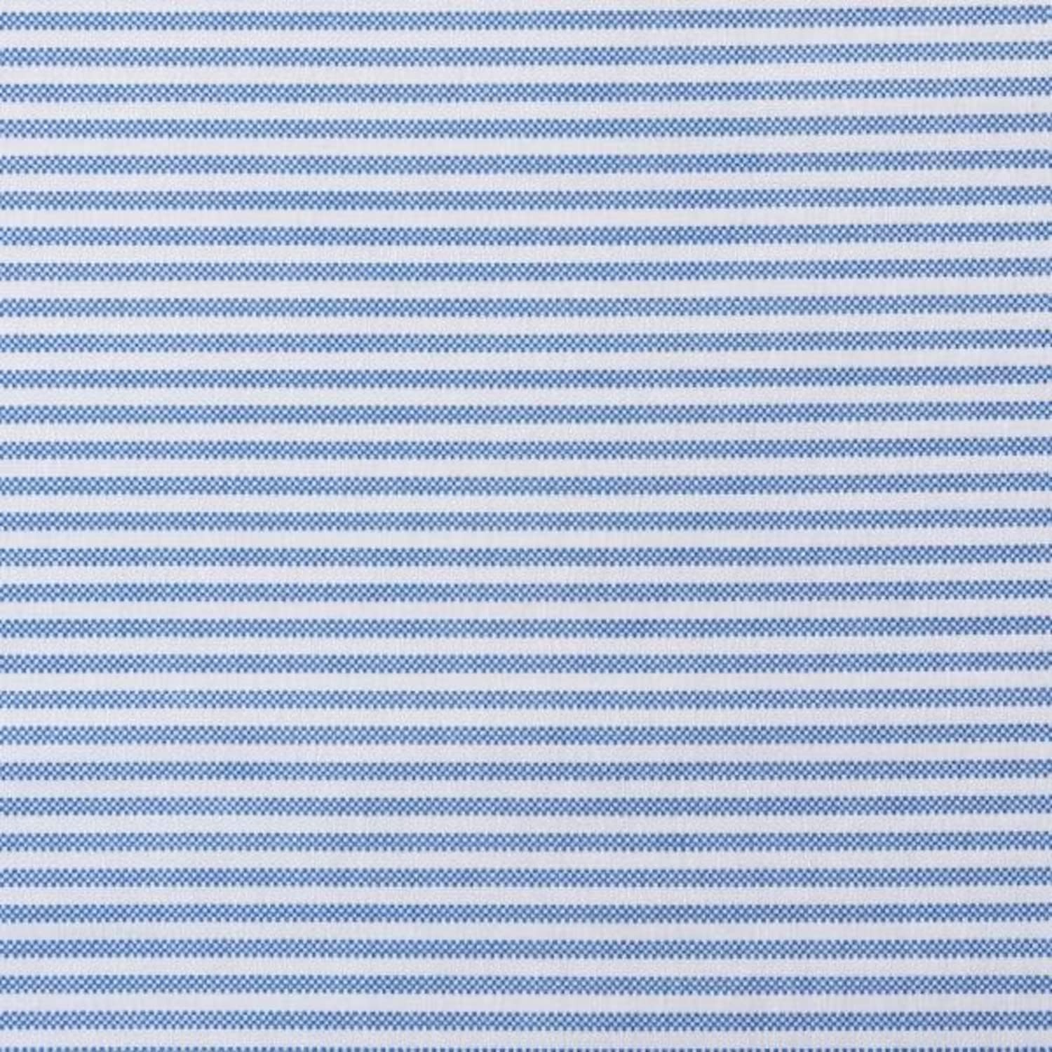 Poppy & Fritz - Twin XL Sheet Set, Cotton Percale Bedding Set, Crisp & Cool, Stylish Home Decor (Oxford Stripe Blue, Twin XL) image number 2