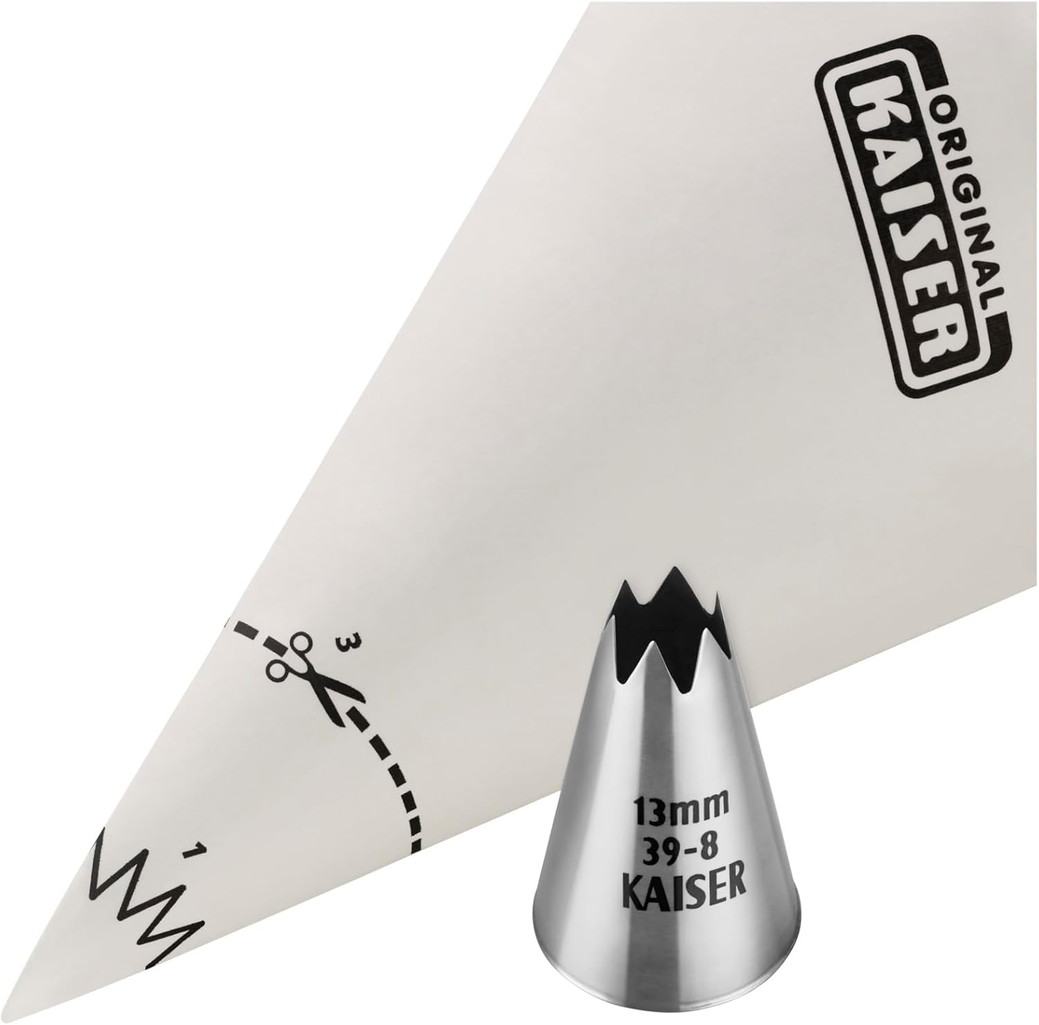 KAISER P&acirc;tisserie Single-Use Icing Bags, Set of 6, Made of Plastic-Coated Special Paper, Hygienic Single Use, Cutting Guide image number 4